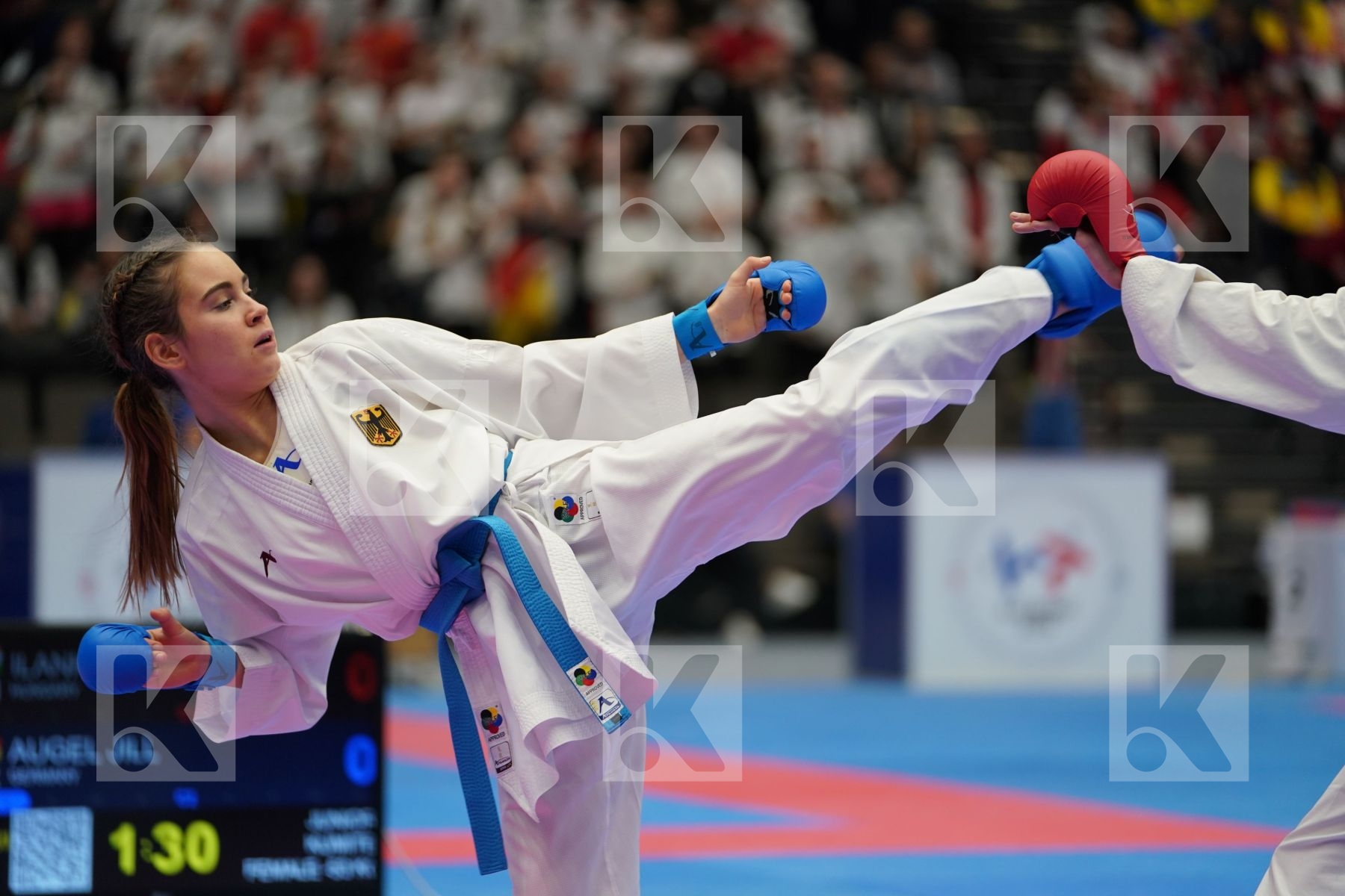 ILANKOVIC ALEKSANDRA (HUNGARY) vs AUGEL JILL (GERMANY) in Junior Kumite Female -53Kg - Final bout