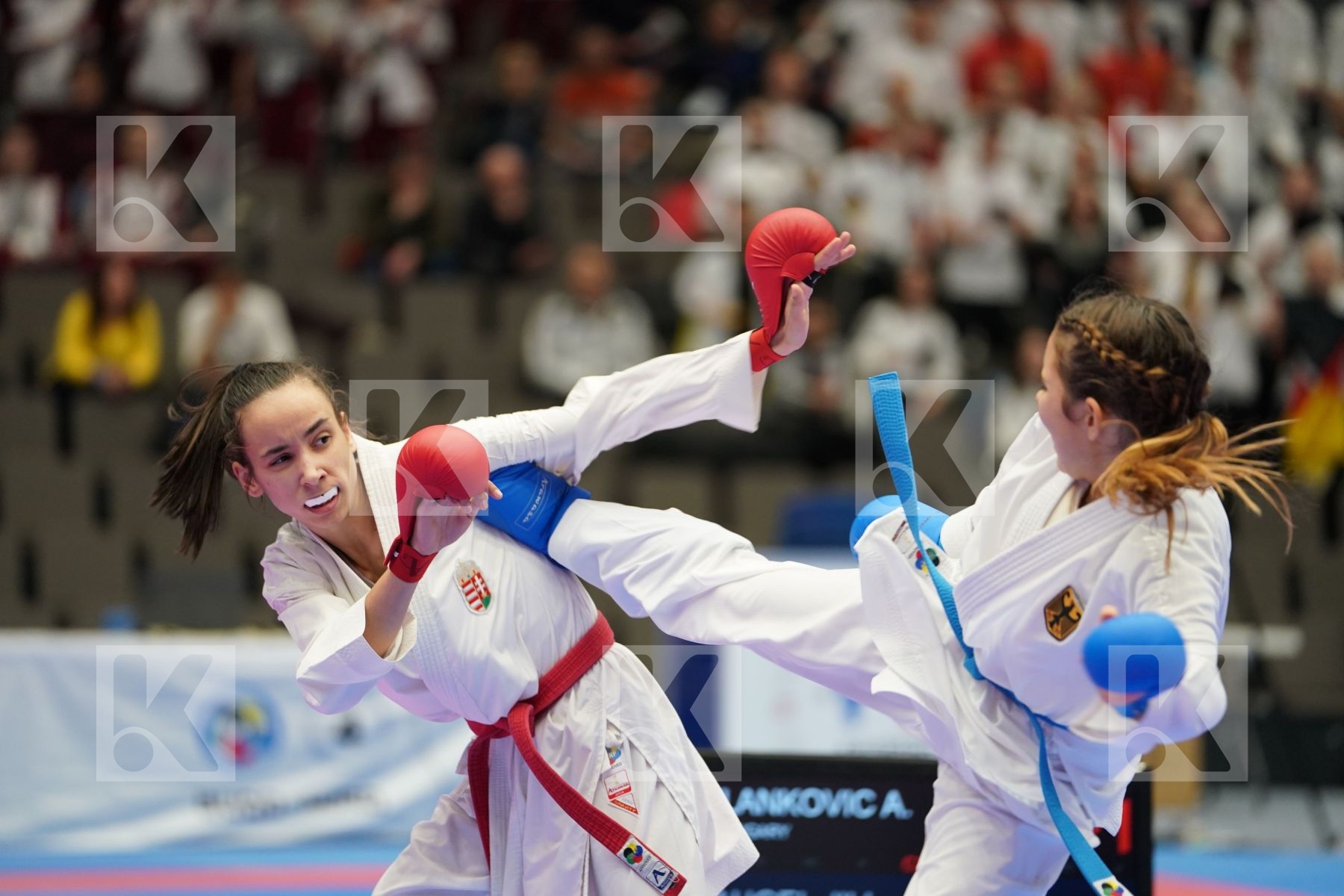 ILANKOVIC ALEKSANDRA (HUNGARY) vs AUGEL JILL (GERMANY) in Junior Kumite Female -53Kg - Final bout