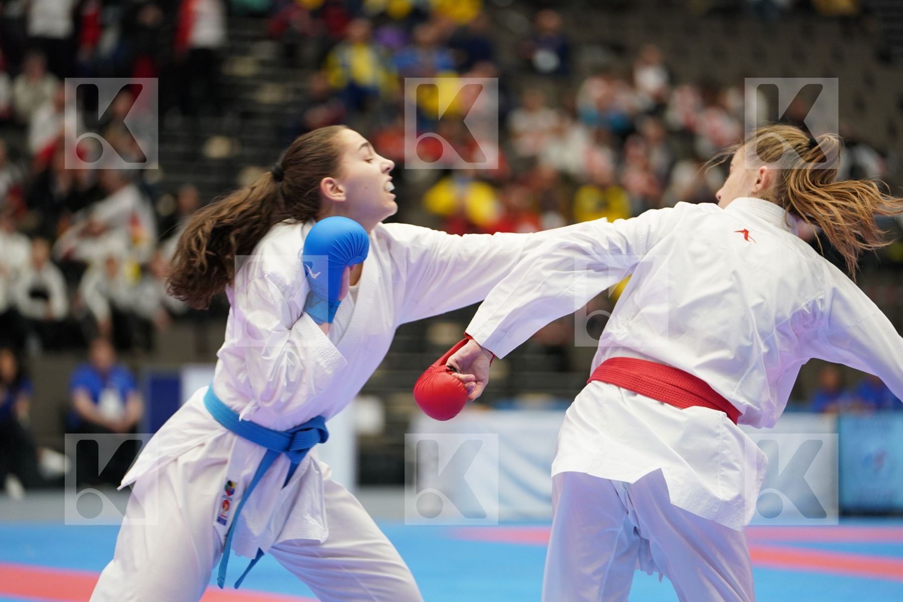 GOLUBEVA VALERIIA (RUSSIAN FEDERATION) vs JOVANOVIC MILENA (MONTENEGRO) in Junior Kumite Female 59+ Kg - Final bout