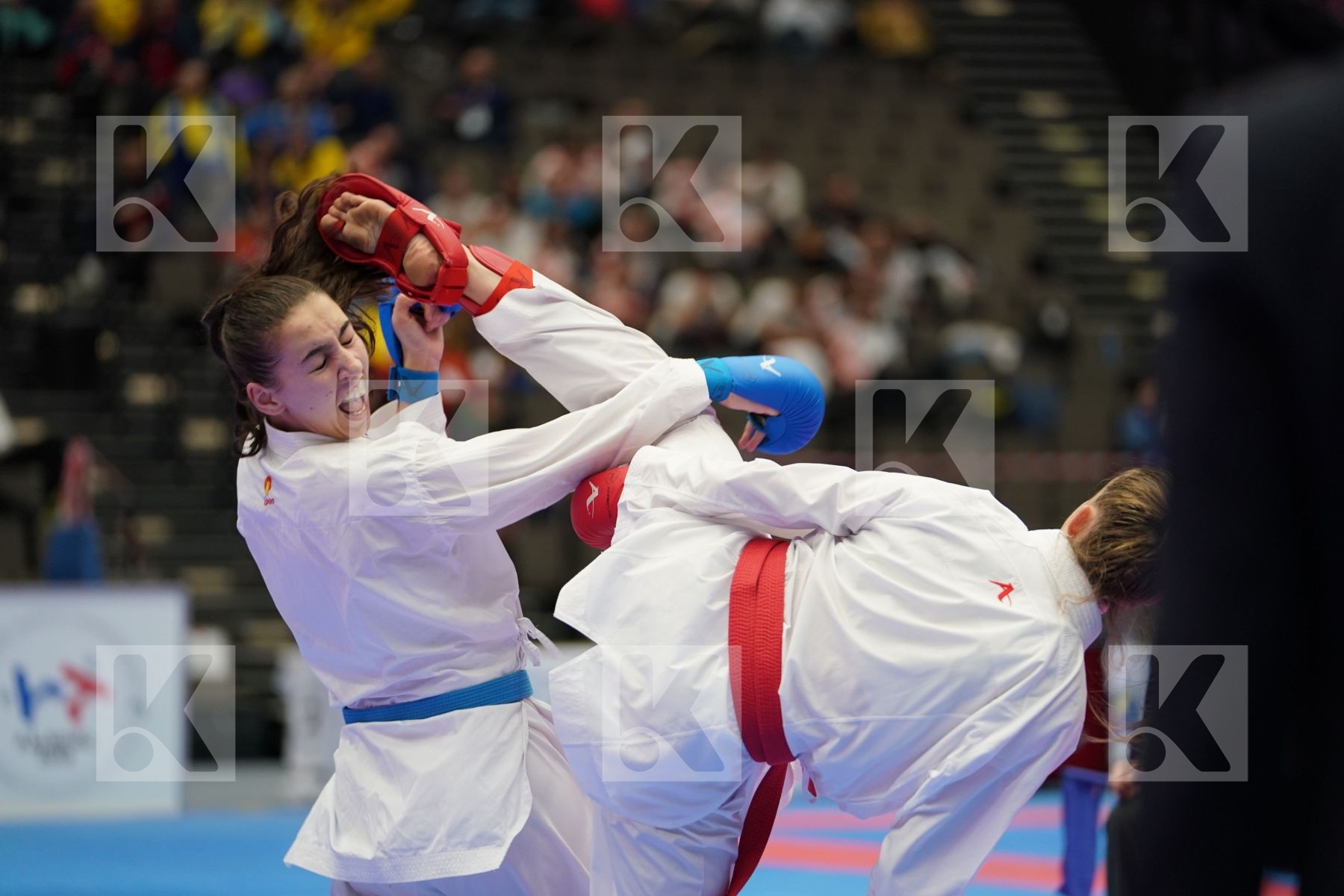 GOLUBEVA VALERIIA (RUSSIAN FEDERATION) vs JOVANOVIC MILENA (MONTENEGRO) in Junior Kumite Female 59+ Kg - Final bout