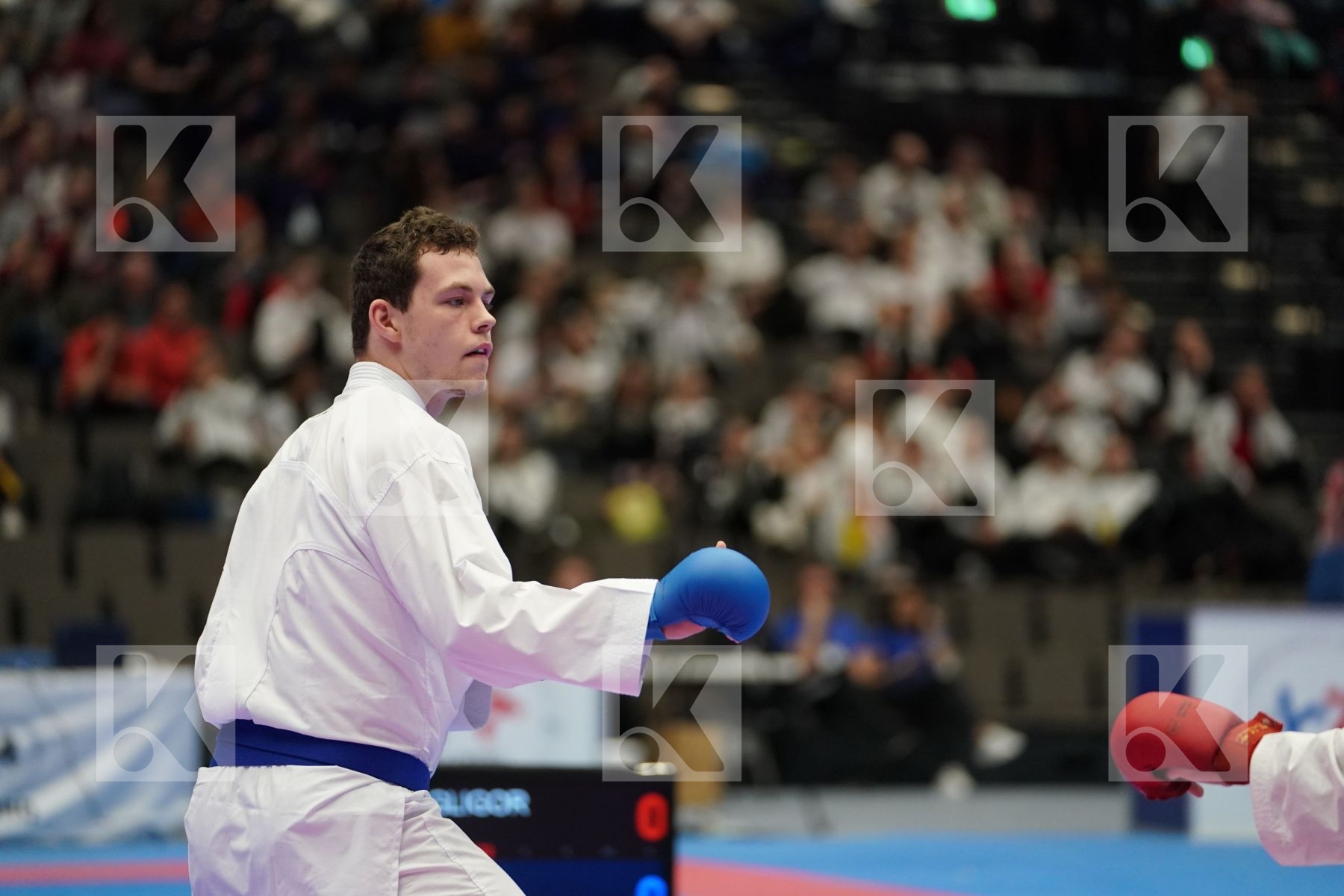 PETKOV GLIGOR (FYR OF MACEDONIA) vs CREAN CHRISTOPHER MC CARTHY (IRELAND) in Junior Kumite Male 76 + Kg - Final bout