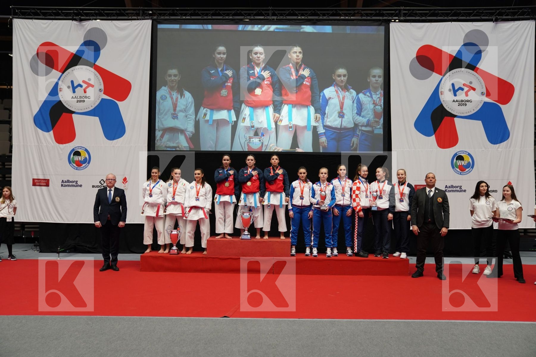 ITALY, SPAIN, CROATIA, RUSSIA in Cadet & Junior Team Female Kata - Final bout
