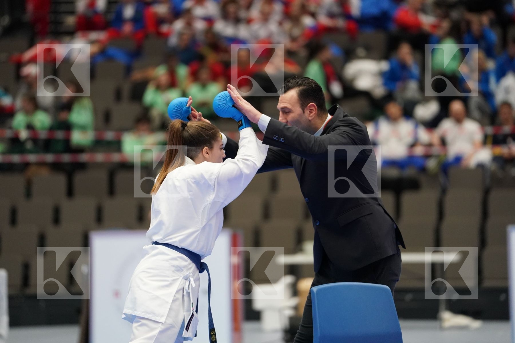 DEMIRTURK GULSEN (TURKEY) vs MURABITO NICOLE (ITALY) in Under 21 Kumite Female -50 Kg - Final bout