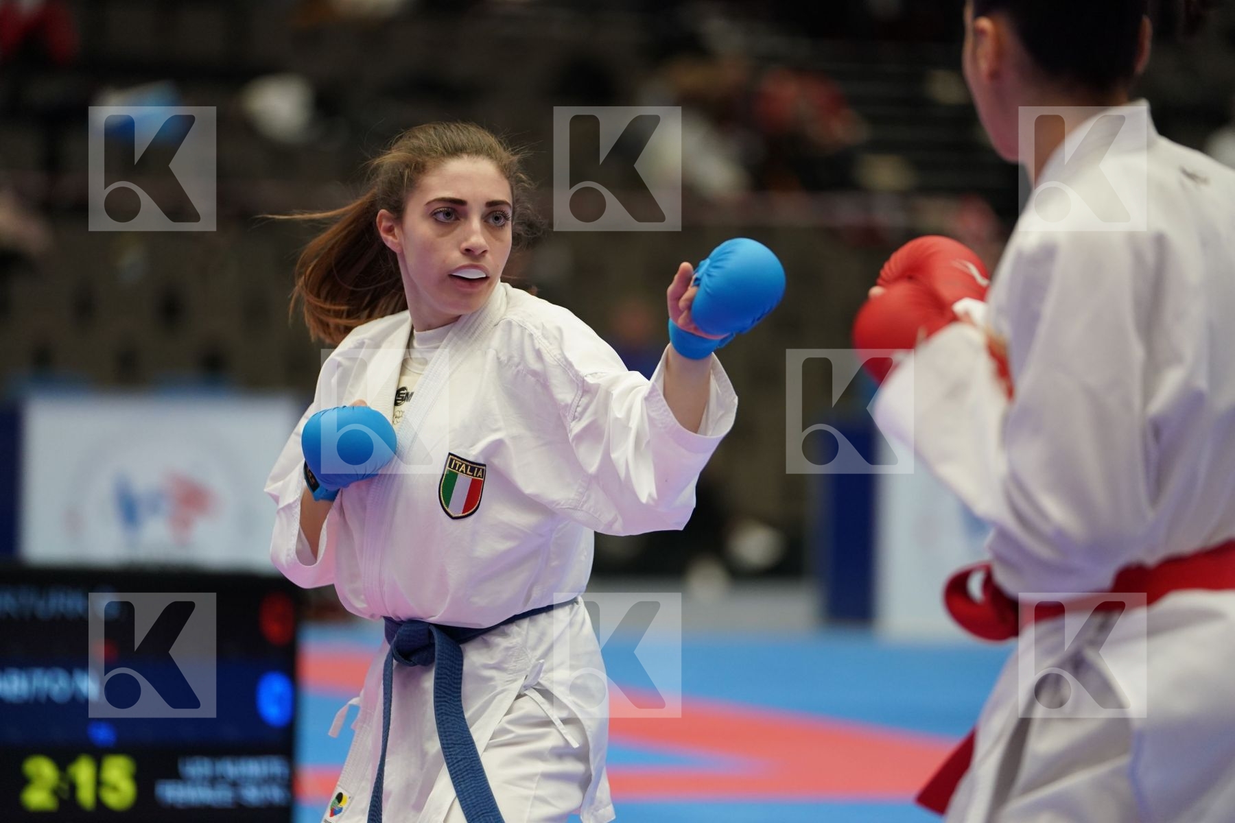DEMIRTURK GULSEN (TURKEY) vs MURABITO NICOLE (ITALY) in Under 21 Kumite Female -50 Kg - Final bout