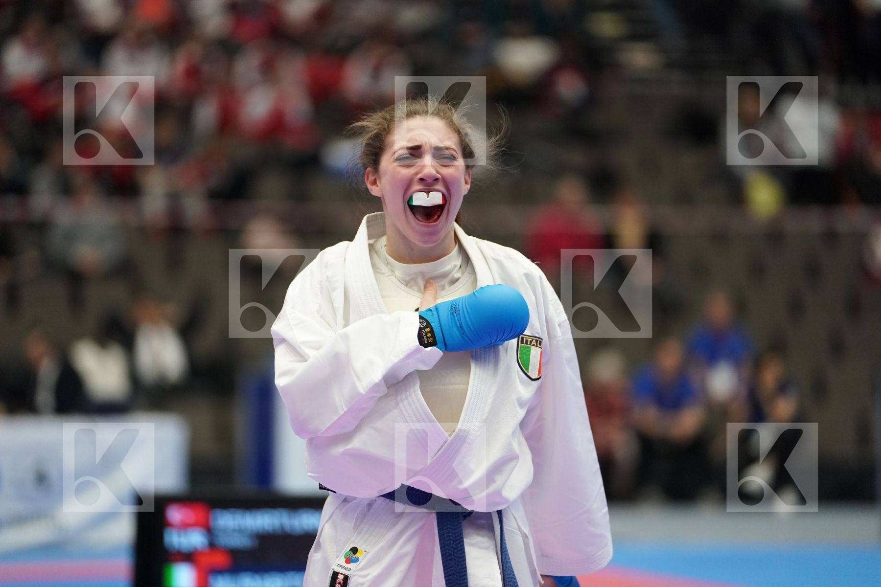 DEMIRTURK GULSEN (TURKEY) vs MURABITO NICOLE (ITALY) in Under 21 Kumite Female -50 Kg - Final bout