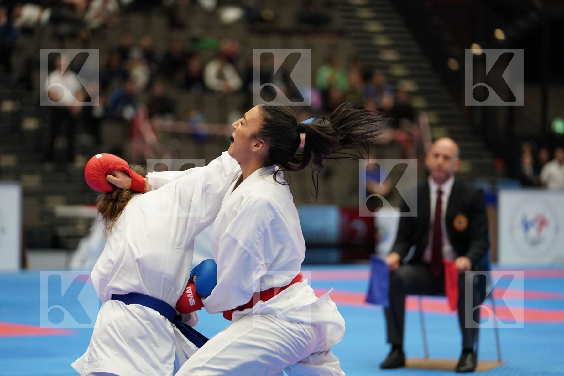 BRUNORI VERONICA (ITALY) vs HEURTAULT SARA (FRANCE) in Under 21 Kumite Female -55 Kg - Final bout