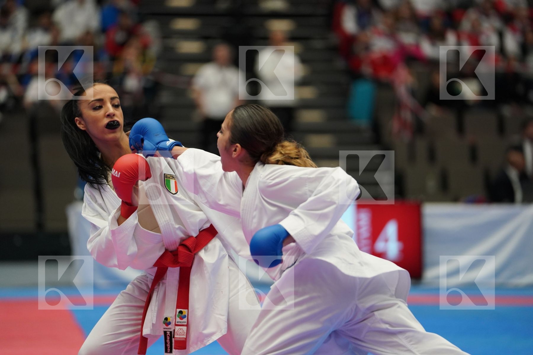BRUNORI VERONICA (ITALY) vs HEURTAULT SARA (FRANCE) in Under 21 Kumite Female -55 Kg - Final bout
