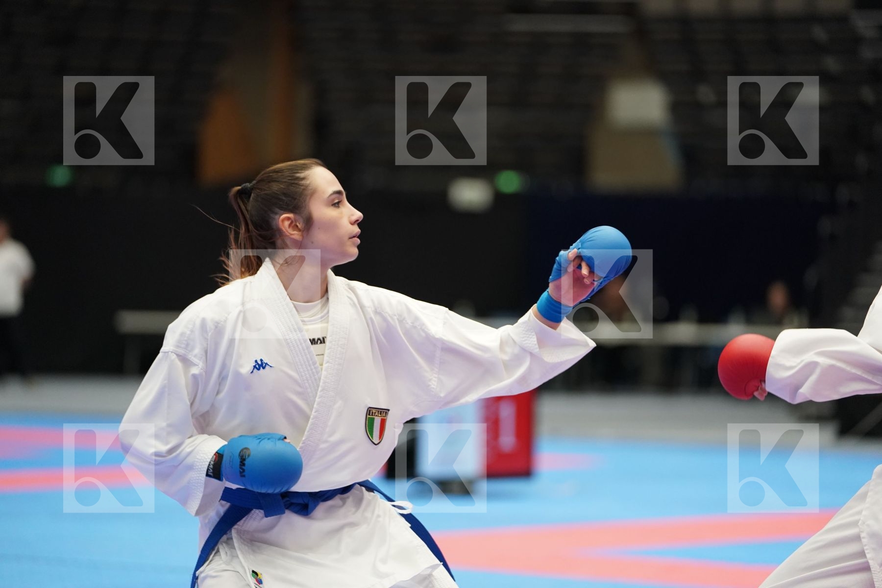 RODINA ANNA (RUSSIAN FEDERATION) vs MANGIACAPRA ALESSANDRA (ITALY) in Under 21 Kumite Female -61 Kg - Final bout
