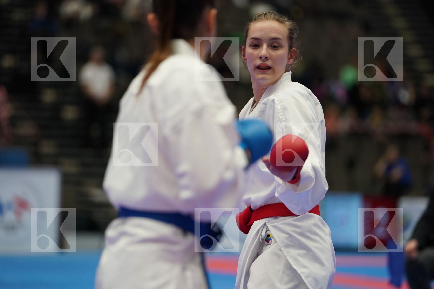 RODINA ANNA (RUSSIAN FEDERATION) vs MANGIACAPRA ALESSANDRA (ITALY) in Under 21 Kumite Female -61 Kg - Final bout
