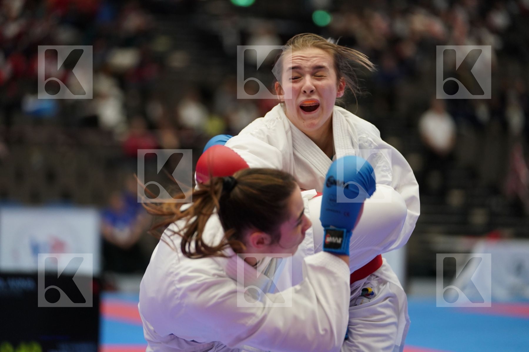 RODINA ANNA (RUSSIAN FEDERATION) vs MANGIACAPRA ALESSANDRA (ITALY) in Under 21 Kumite Female -61 Kg - Final bout