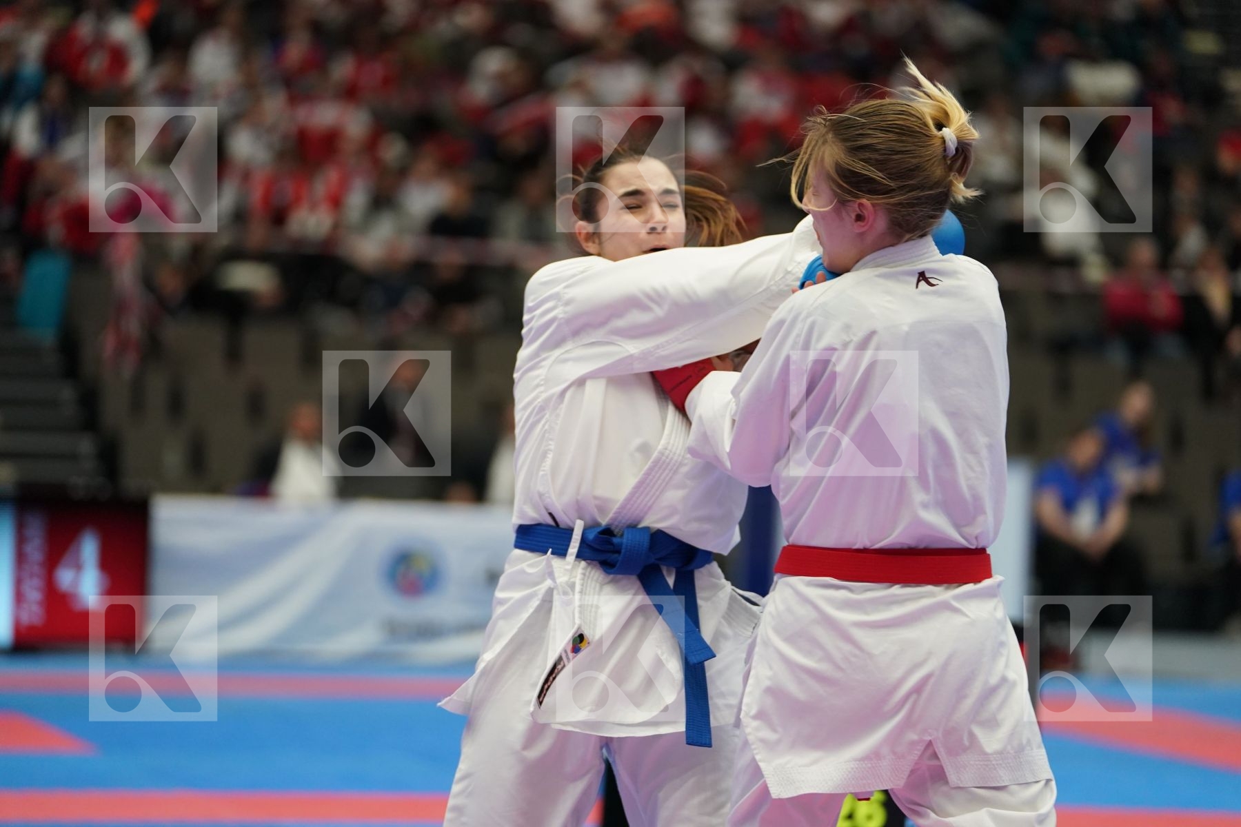 RODINA ANNA (RUSSIAN FEDERATION) vs MANGIACAPRA ALESSANDRA (ITALY) in Under 21 Kumite Female -61 Kg - Final bout
