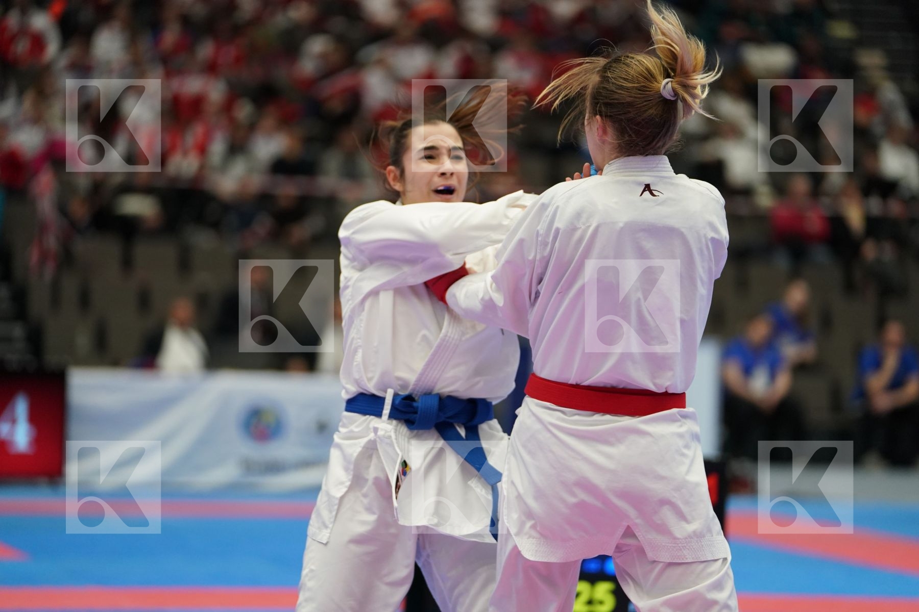 RODINA ANNA (RUSSIAN FEDERATION) vs MANGIACAPRA ALESSANDRA (ITALY) in Under 21 Kumite Female -61 Kg - Final bout