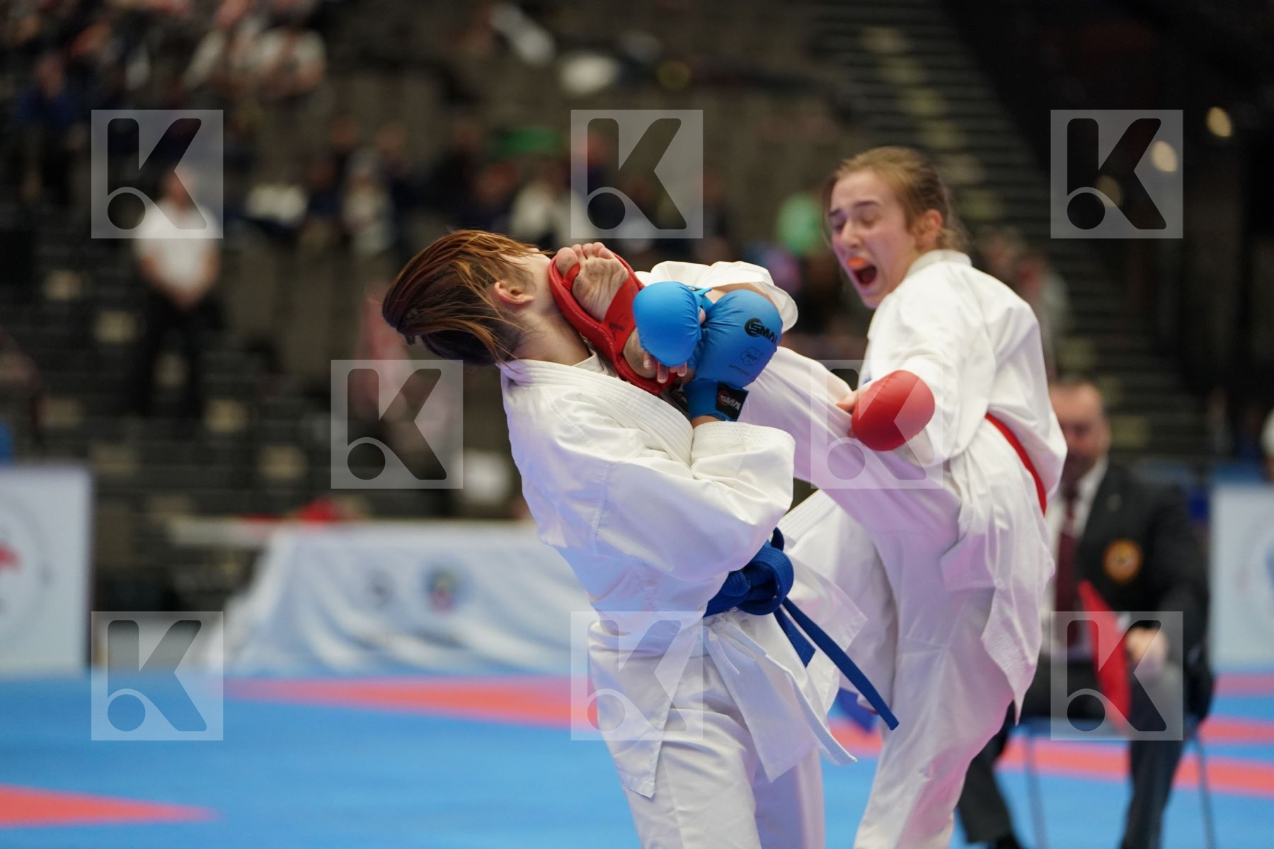 RODINA ANNA (RUSSIAN FEDERATION) vs MANGIACAPRA ALESSANDRA (ITALY) in Under 21 Kumite Female -61 Kg - Final bout