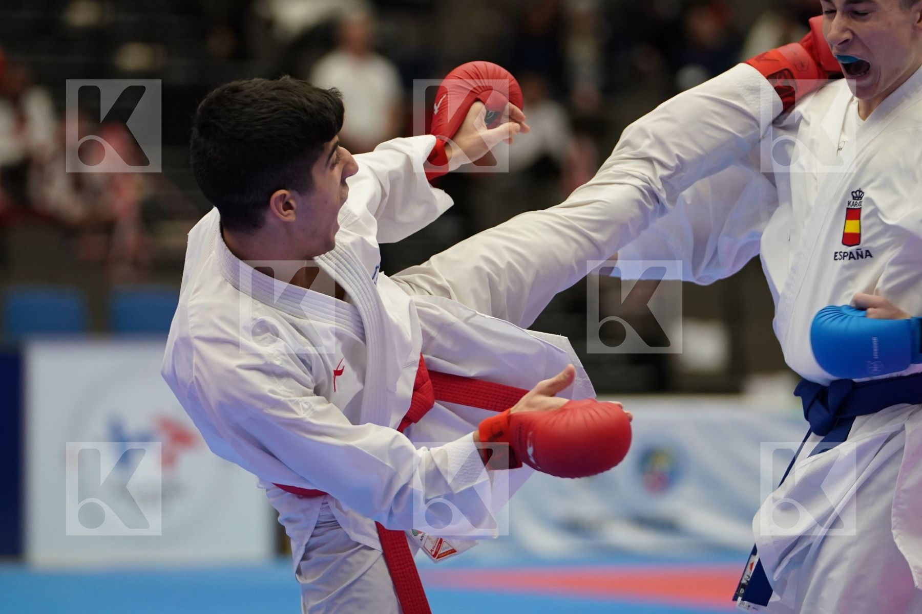 XENOS CHRISTOS-STEFANOS (GREECE) vs ORTIZ FERNANDEZ ALEJANDRO (SPAIN) in Under 21 Kumite Male -60 Kg - Final bout