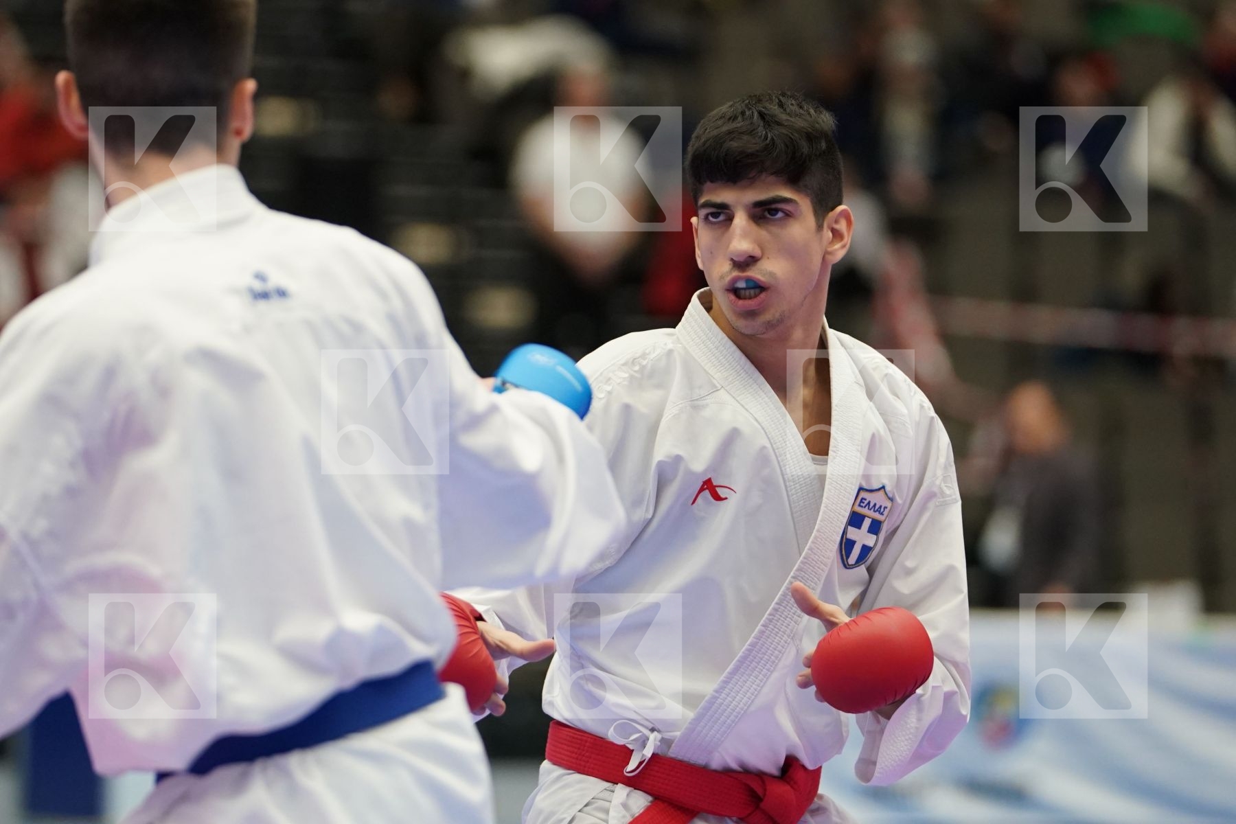 XENOS CHRISTOS-STEFANOS (GREECE) vs ORTIZ FERNANDEZ ALEJANDRO (SPAIN) in Under 21 Kumite Male -60 Kg - Final bout