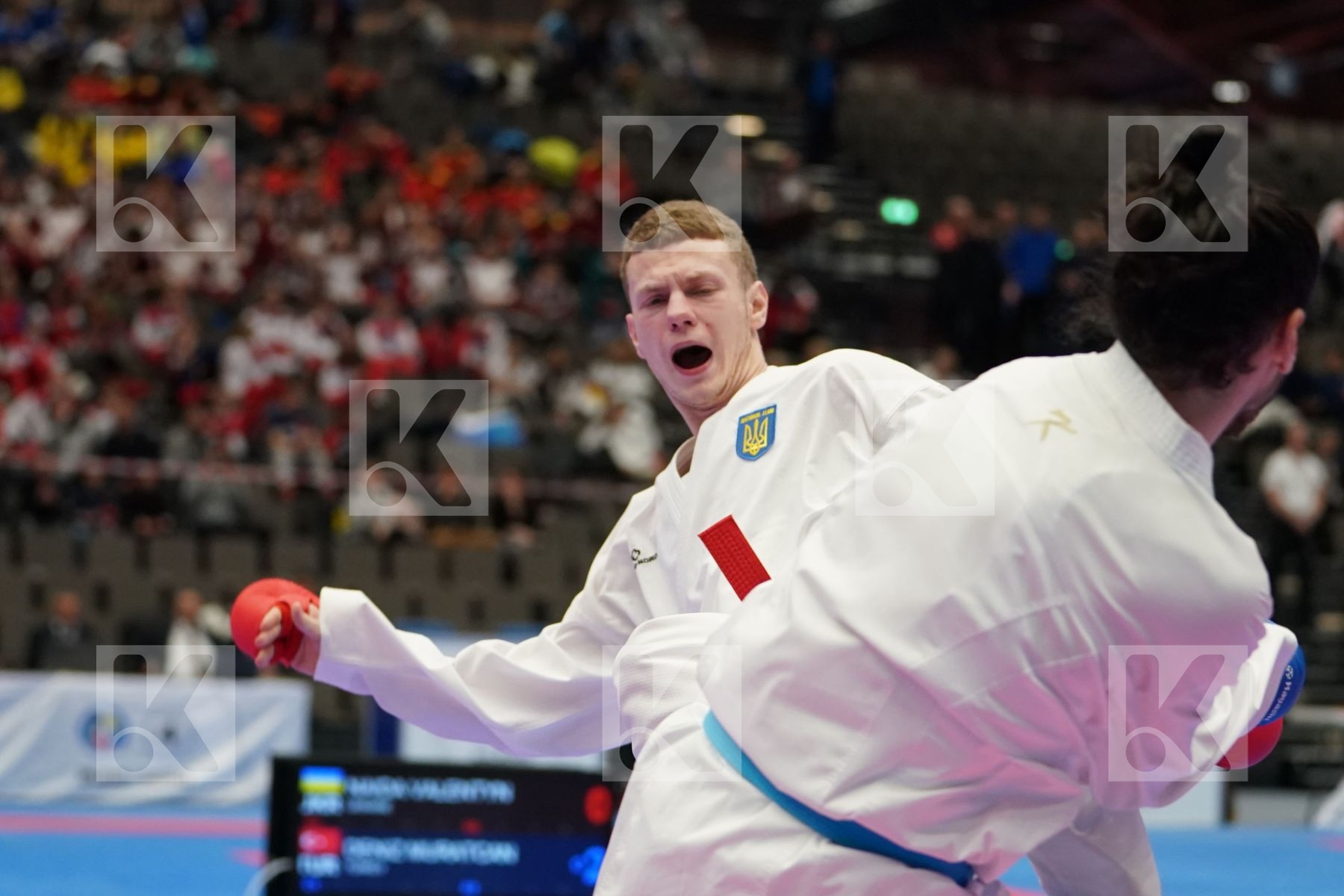 NAIDA VALENTYN (UKRAINE) vs DENIZ MURATCAN (TURKEY) in Under 21 Kumite Male -67 Kg - Final bout