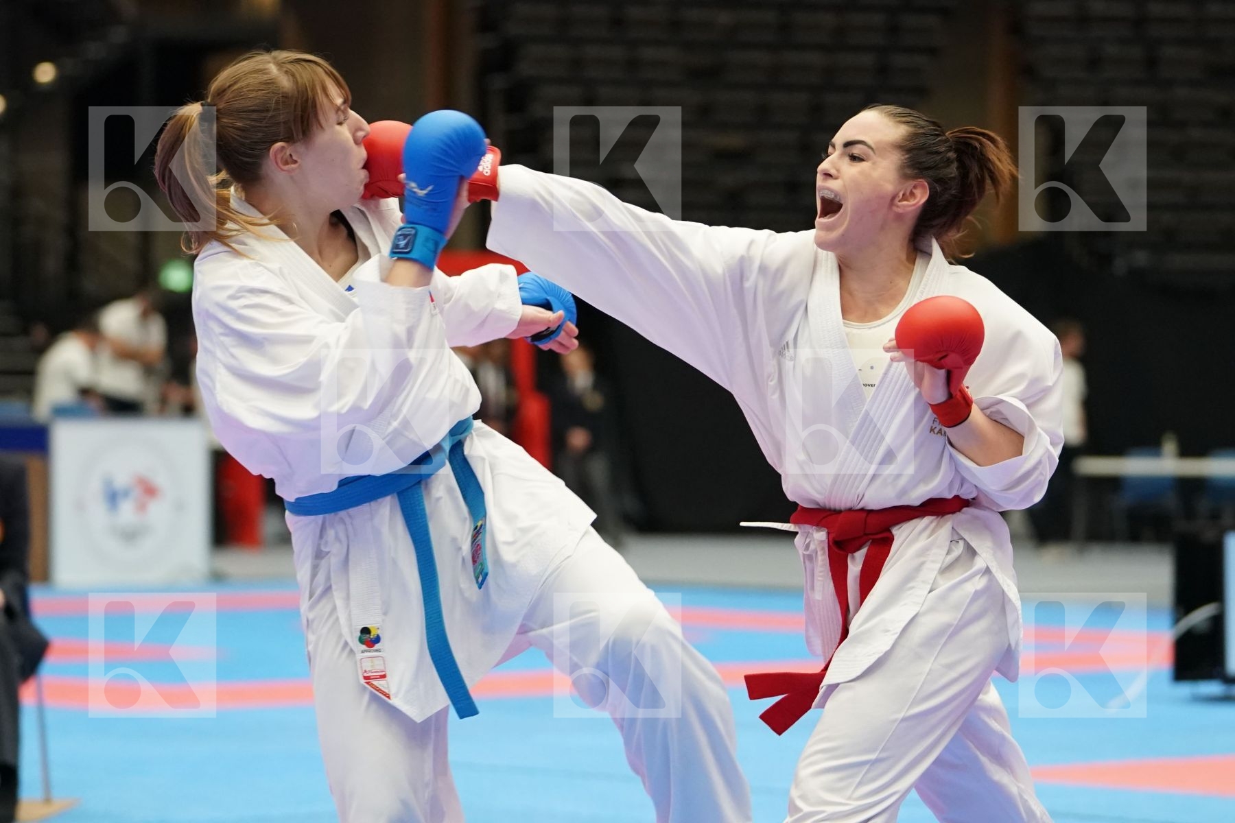AVAZERI LEA (FRANCE) vs ISAEVA VICTORIA (RUSSIAN FEDERATION) in Under 21 Kumite Female -68 Kg - Final bout