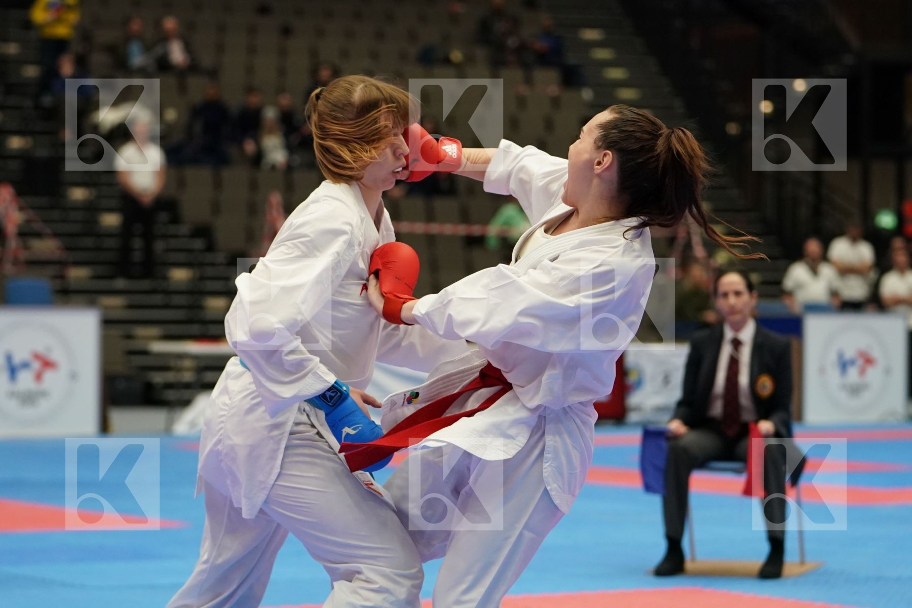 AVAZERI LEA (FRANCE) vs ISAEVA VICTORIA (RUSSIAN FEDERATION) in Under 21 Kumite Female -68 Kg - Final bout