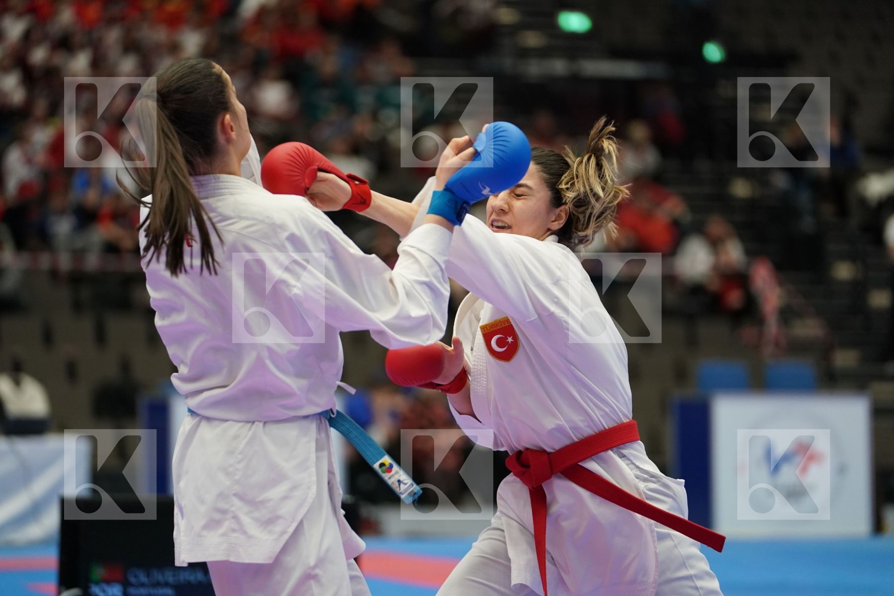 ELTEMUR EDA (TURKEY) vs OLIVEIRA ANA RITA (PORTUGAL) in Under 21 Kumite Female 68+ Kg - Final bout