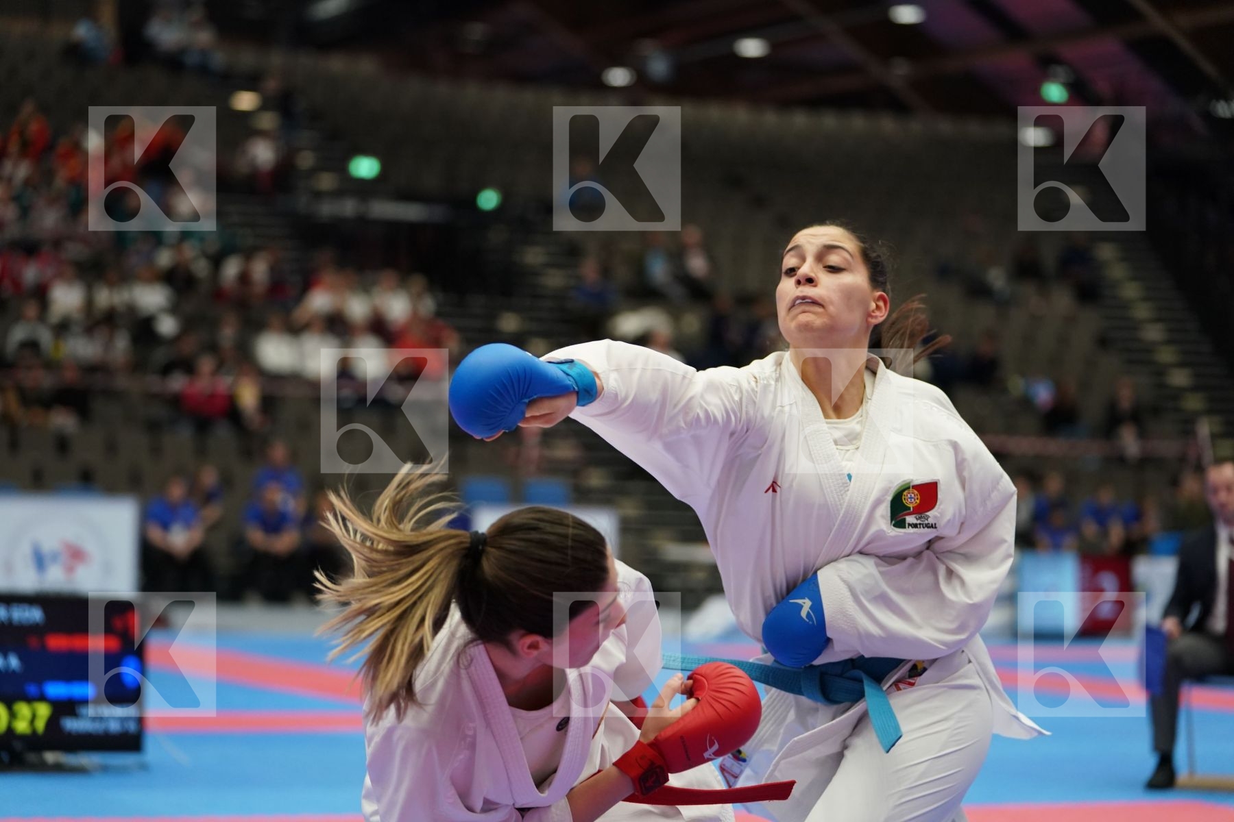 ELTEMUR EDA (TURKEY) vs OLIVEIRA ANA RITA (PORTUGAL) in Under 21 Kumite Female 68+ Kg - Final bout