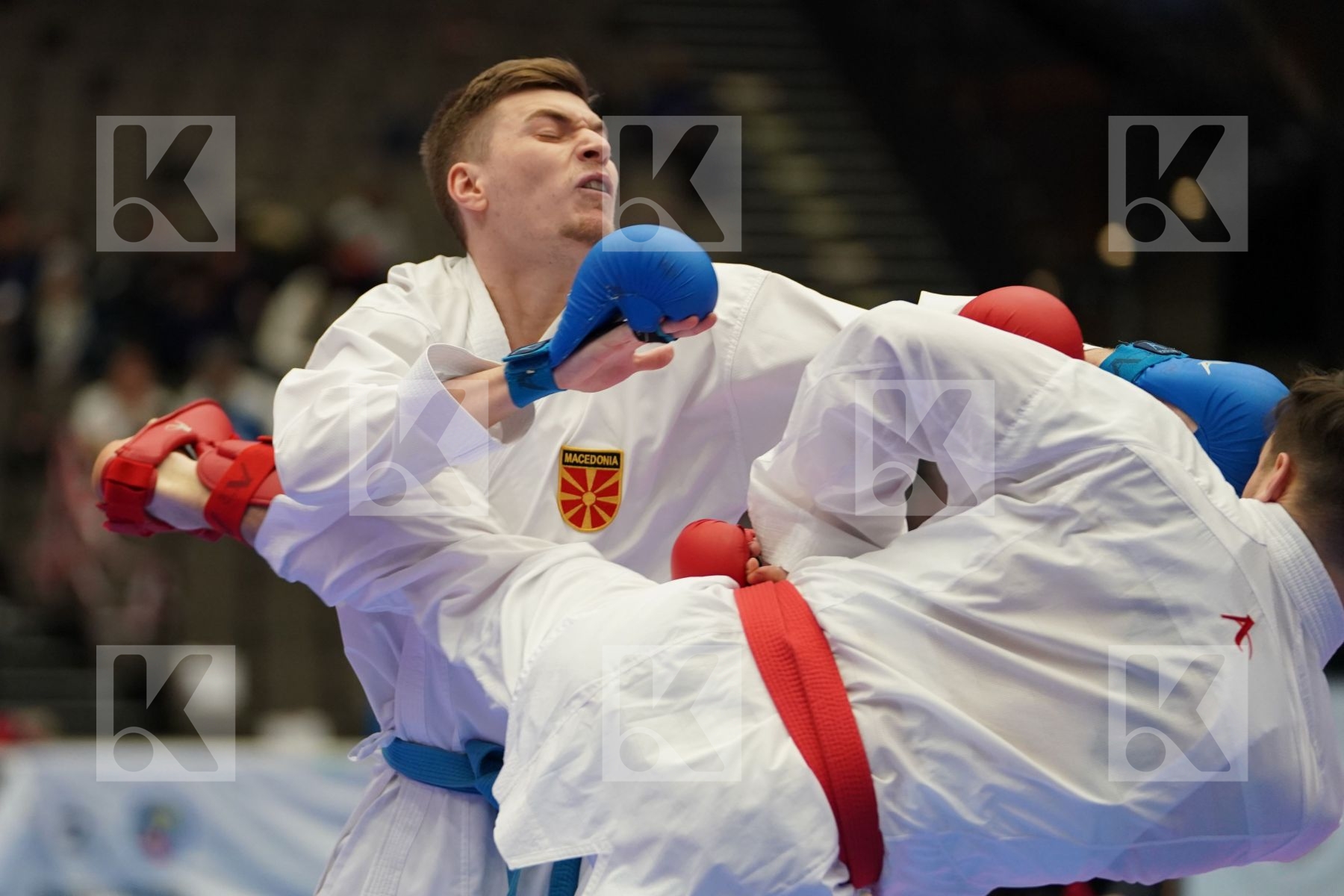 GYURIK ADI (SLOVAKIA) vs SPASENOVSKI PETAR (FYR OF MACEDONIA) in Under 21 Kumite Male -84 Kg - Final bout