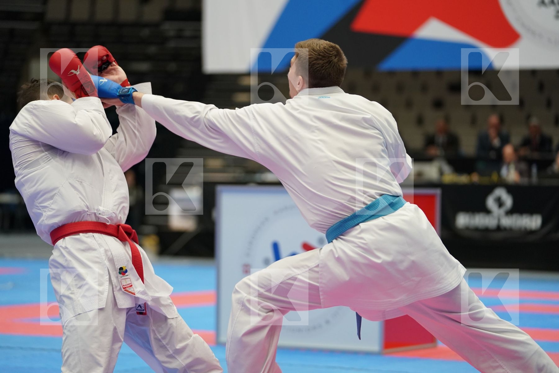 GYURIK ADI (SLOVAKIA) vs SPASENOVSKI PETAR (FYR OF MACEDONIA) in Under 21 Kumite Male -84 Kg - Final bout