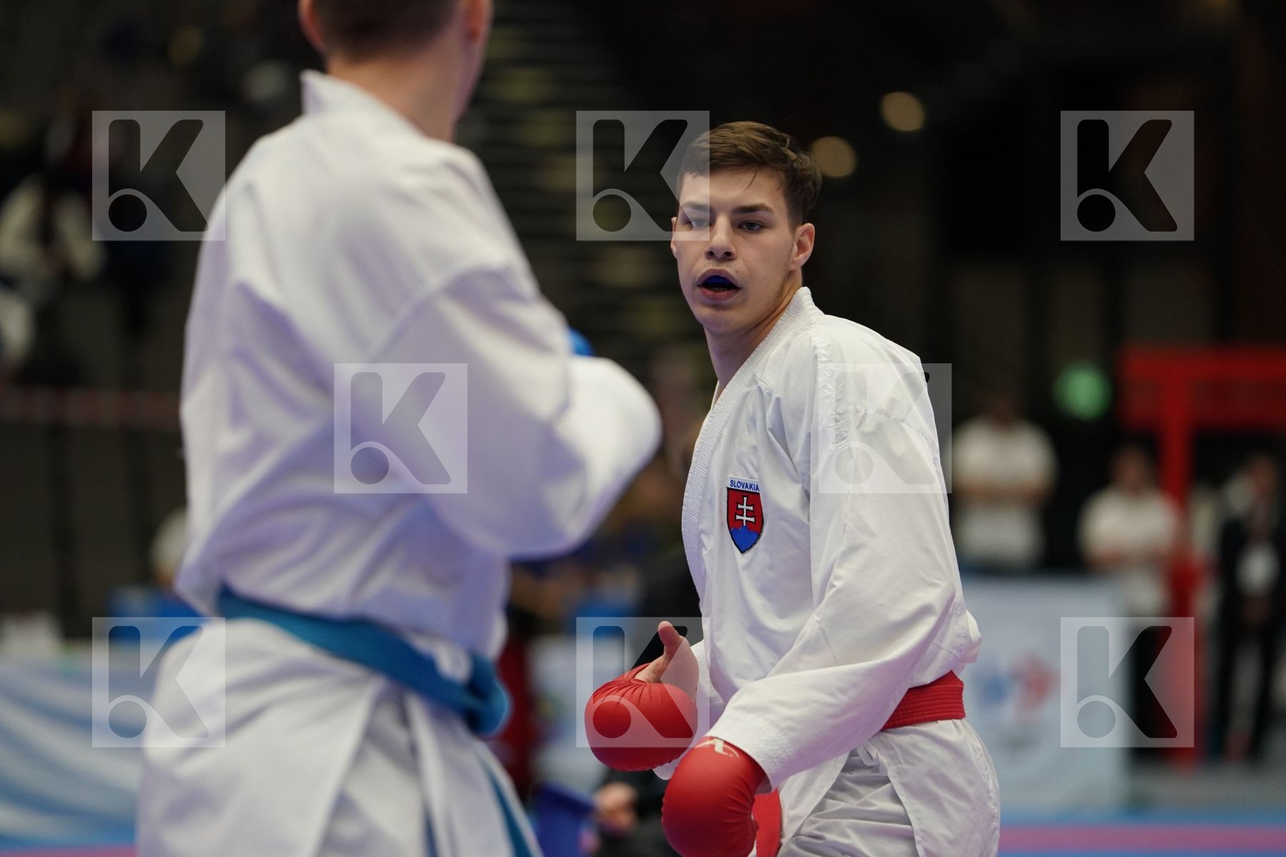 GYURIK ADI (SLOVAKIA) vs SPASENOVSKI PETAR (FYR OF MACEDONIA) in Under 21 Kumite Male -84 Kg - Final bout