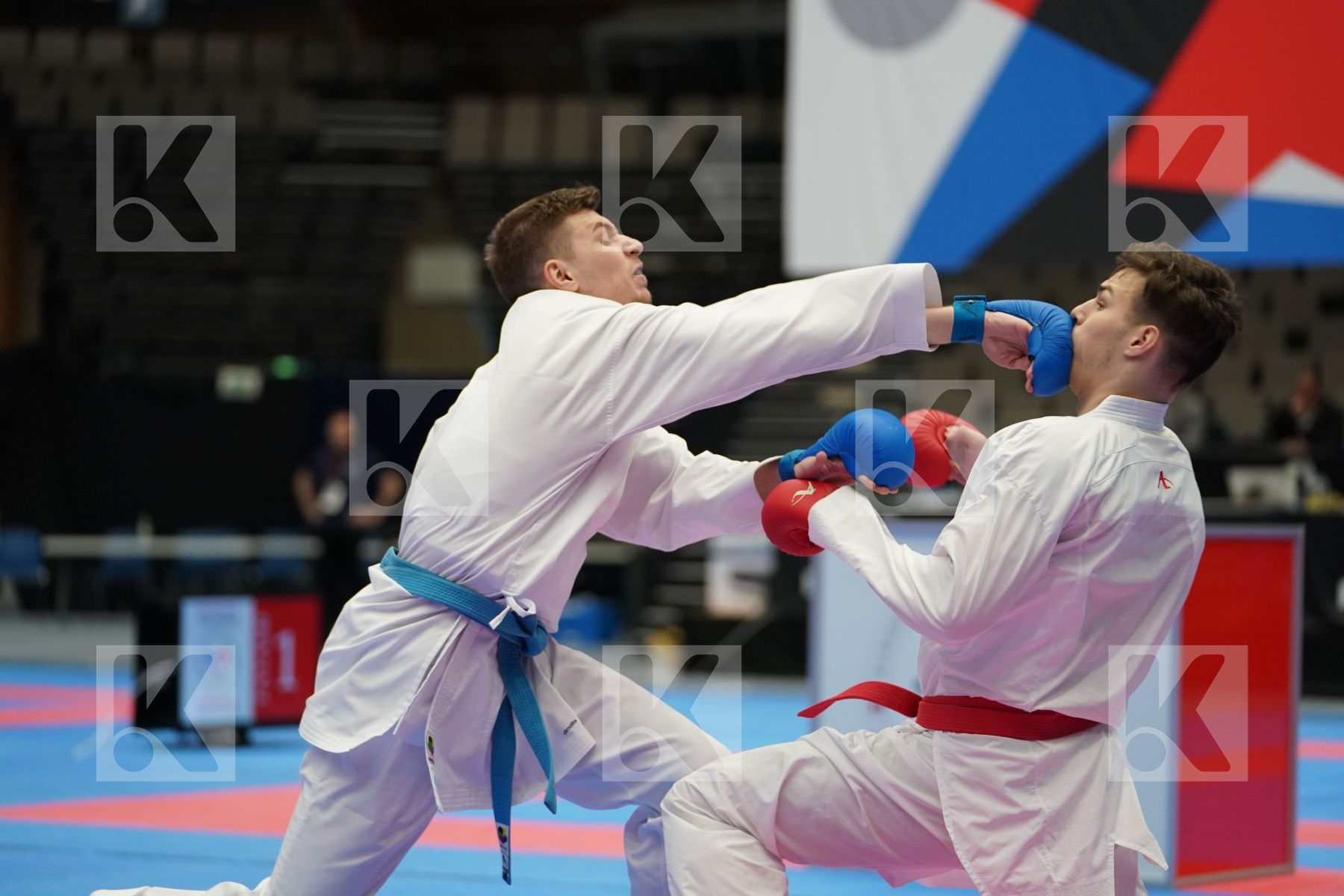 GYURIK ADI (SLOVAKIA) vs SPASENOVSKI PETAR (FYR OF MACEDONIA) in Under 21 Kumite Male -84 Kg - Final bout