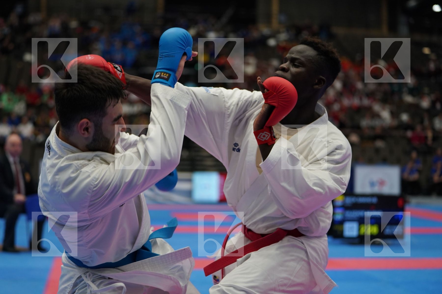SECK SAKHO BABACAR (SPAIN) Vs HAJIZADE MURAD (AZERBAIJAN) in Under 21 Kumite Male 84+ Kg - Final bout