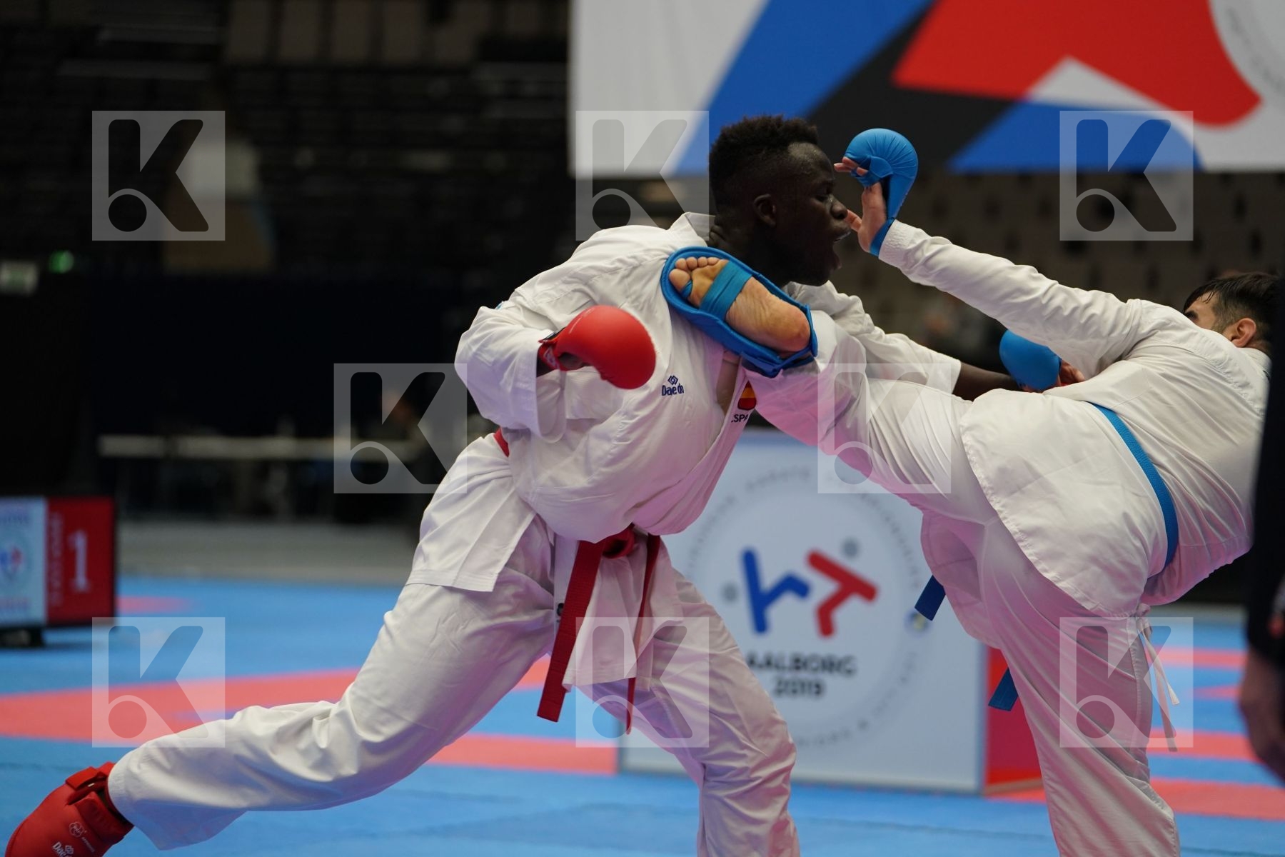 SECK SAKHO BABACAR (SPAIN) Vs HAJIZADE MURAD (AZERBAIJAN) in Under 21 Kumite Male 84+ Kg - Final bout