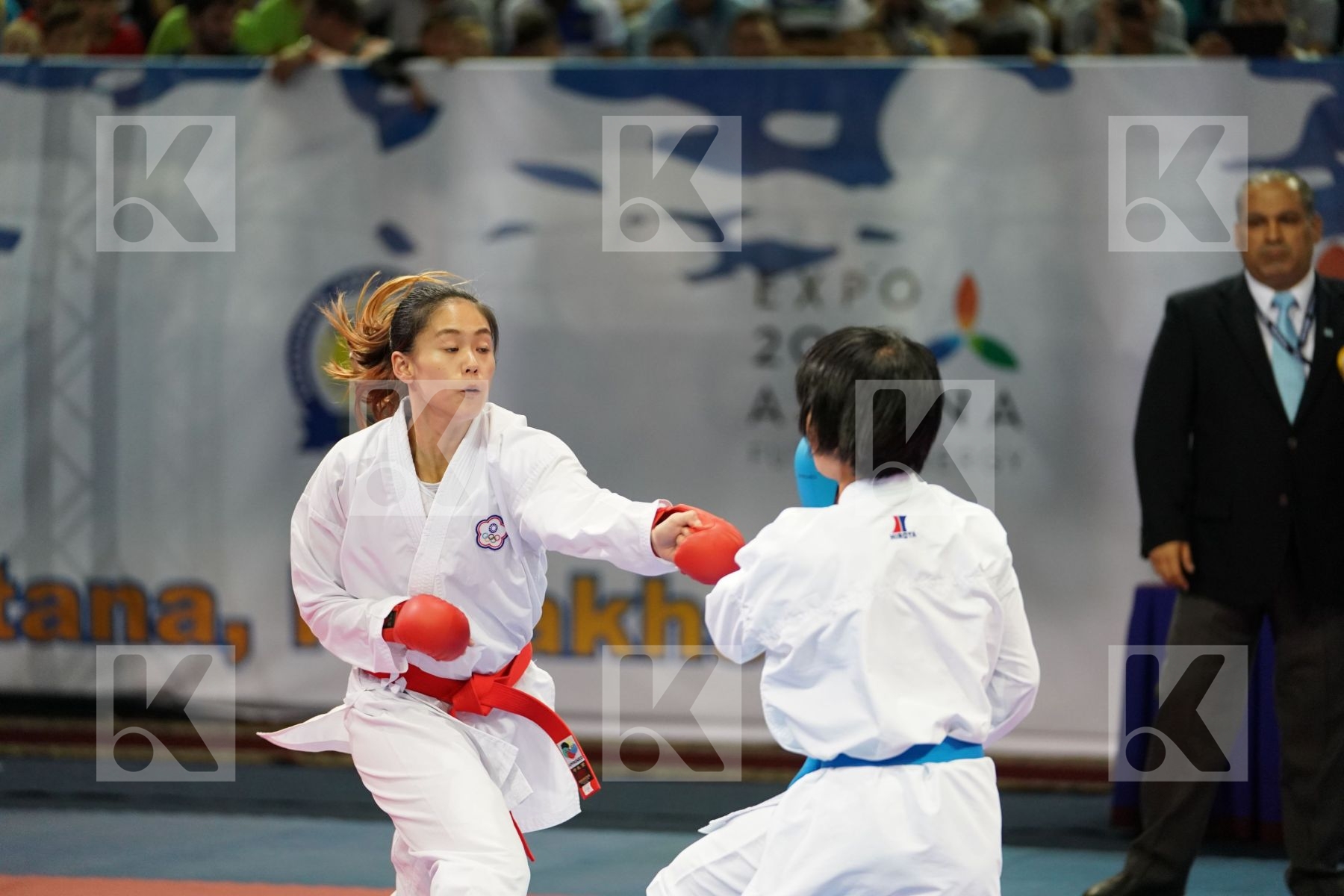 Chinese Taipei Female kumite -55 kg Ishiai Fumika Japan Wen Tzu-