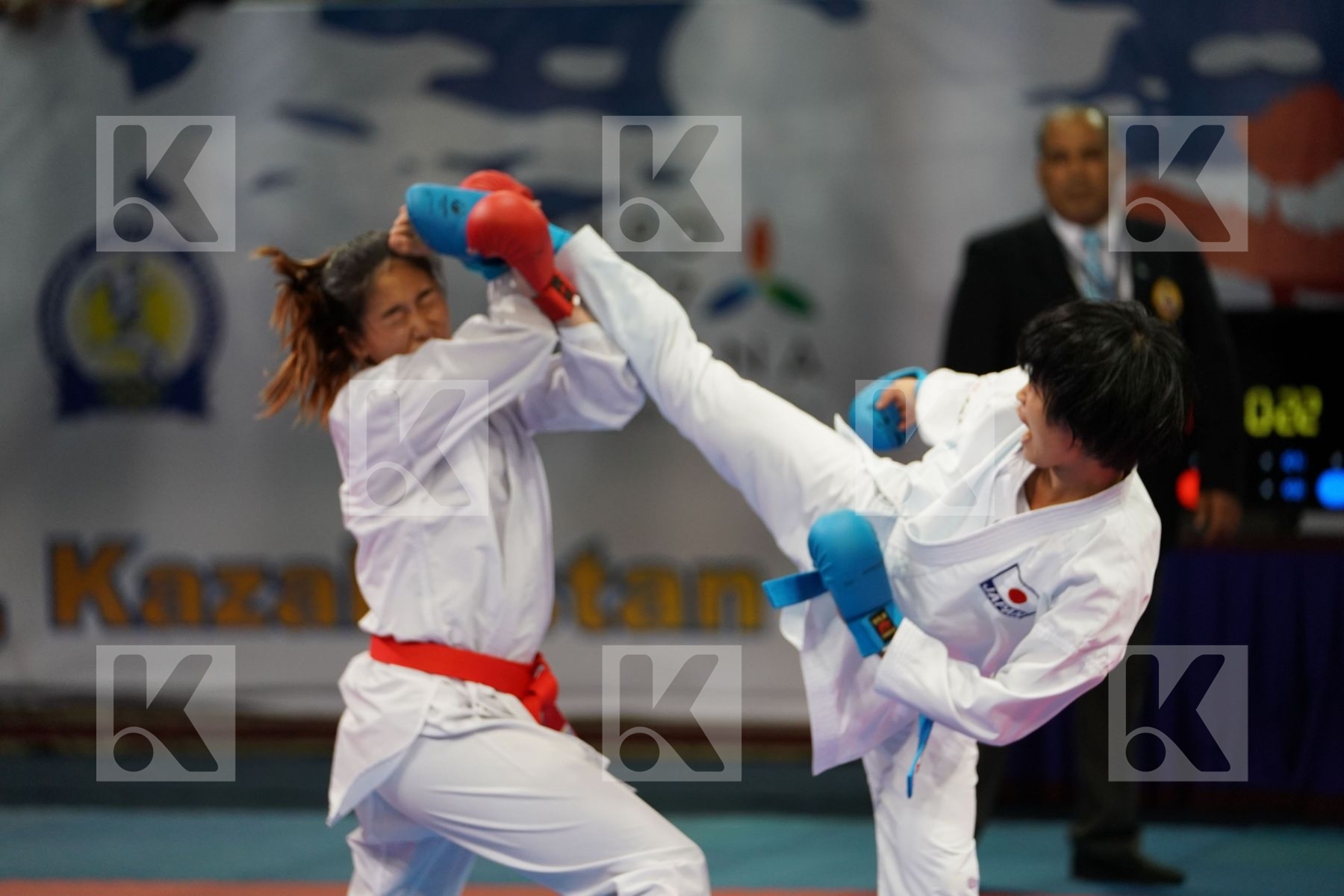 Chinese Taipei Female kumite -55 kg Ishiai Fumika Japan Wen Tzu-