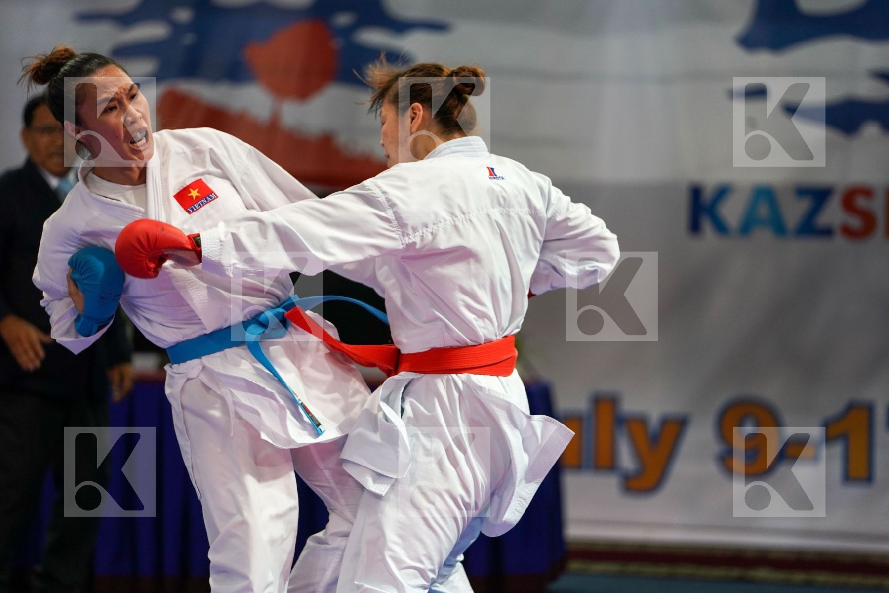 female kumite 68+ kg Japan Thi hong anh Nguyen Uekusa Ayumi Viet