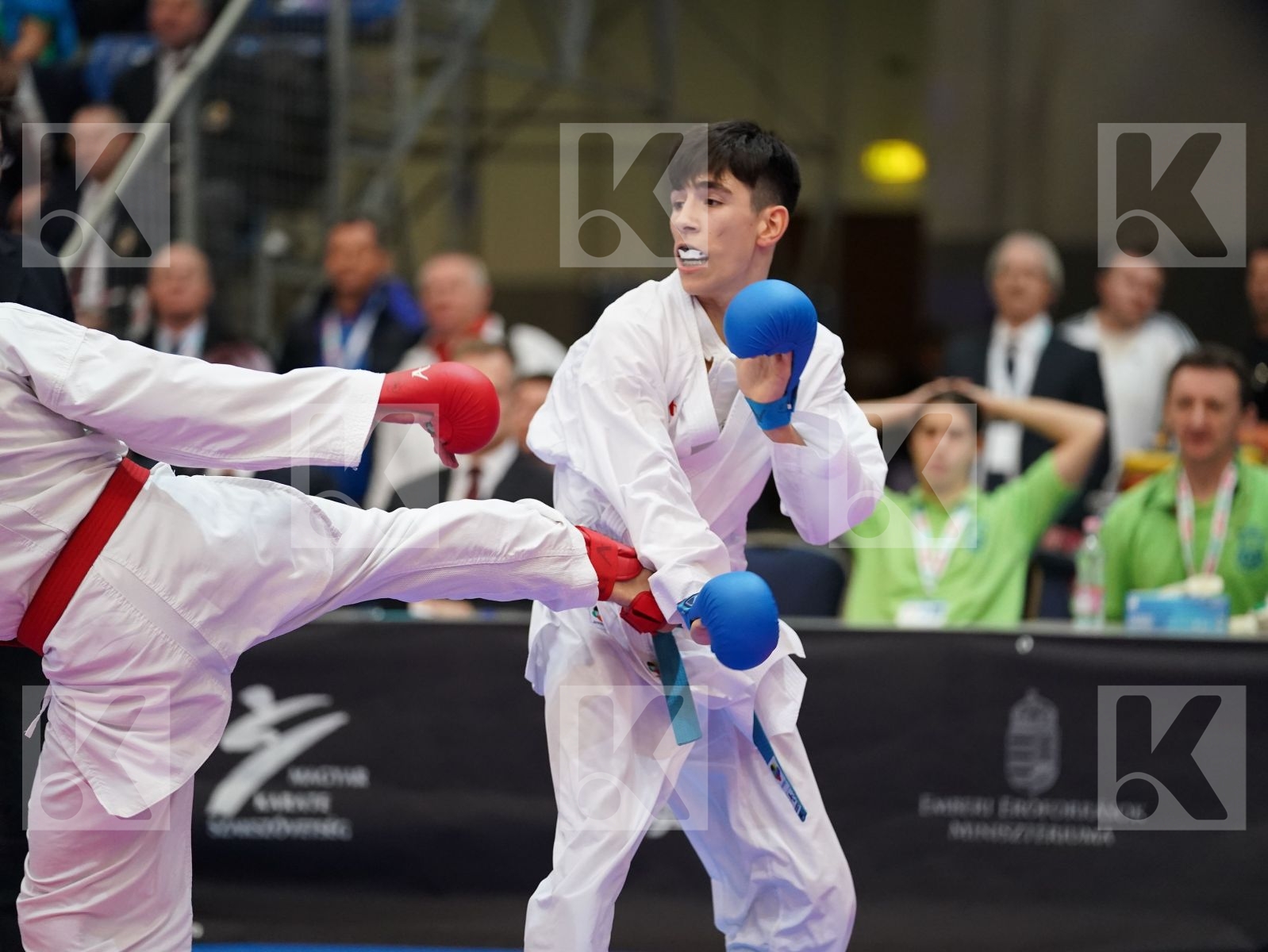 GHAZARYAN MHER (ARMENIA) vs OEZDEMIR MUHAMMED (GERMANY) in Cadet Kumite Male -52 Kg - Final bout