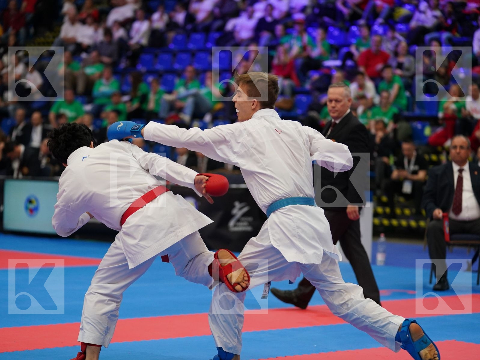 SAVADOV FARID (AZERBAIJAN) vs DZIUDA DOMINIK (POLAND) in Cadet Kumite Male -57 Kg - Final bout