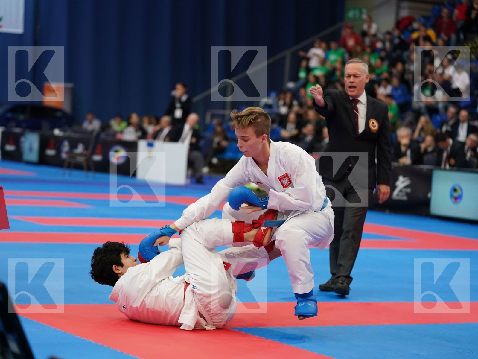 SAVADOV FARID (AZERBAIJAN) vs DZIUDA DOMINIK (POLAND) in Cadet Kumite Male -57 Kg - Final bout