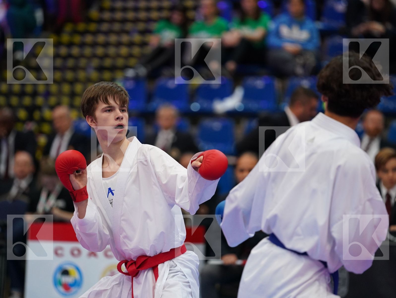 MUHAMADEEV LEV (RUSSIAN FEDERATION) vs VERAS LUAN (ENGLAND) in Cadet Kumite Male -63 Kg - Final bout