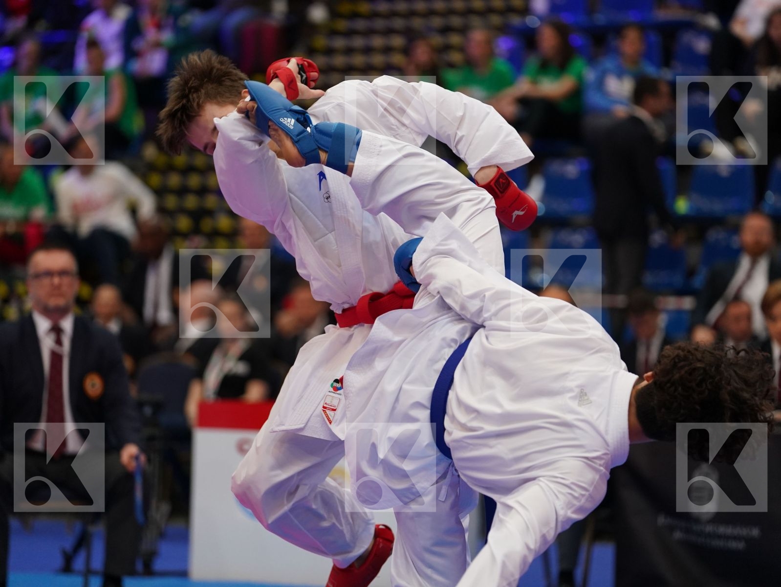 MUHAMADEEV LEV (RUSSIAN FEDERATION) vs VERAS LUAN (ENGLAND) in Cadet Kumite Male -63 Kg - Final bout
