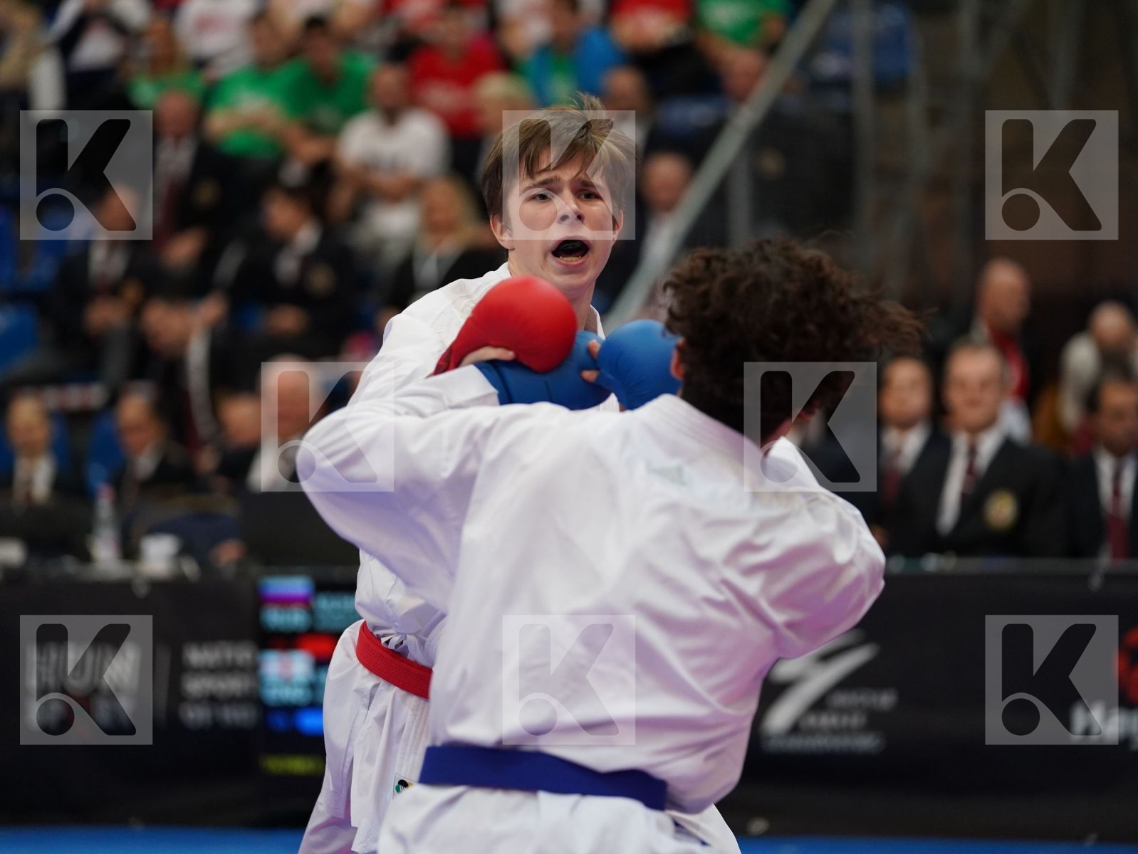 MUHAMADEEV LEV (RUSSIAN FEDERATION) vs VERAS LUAN (ENGLAND) in Cadet Kumite Male -63 Kg - Final bout