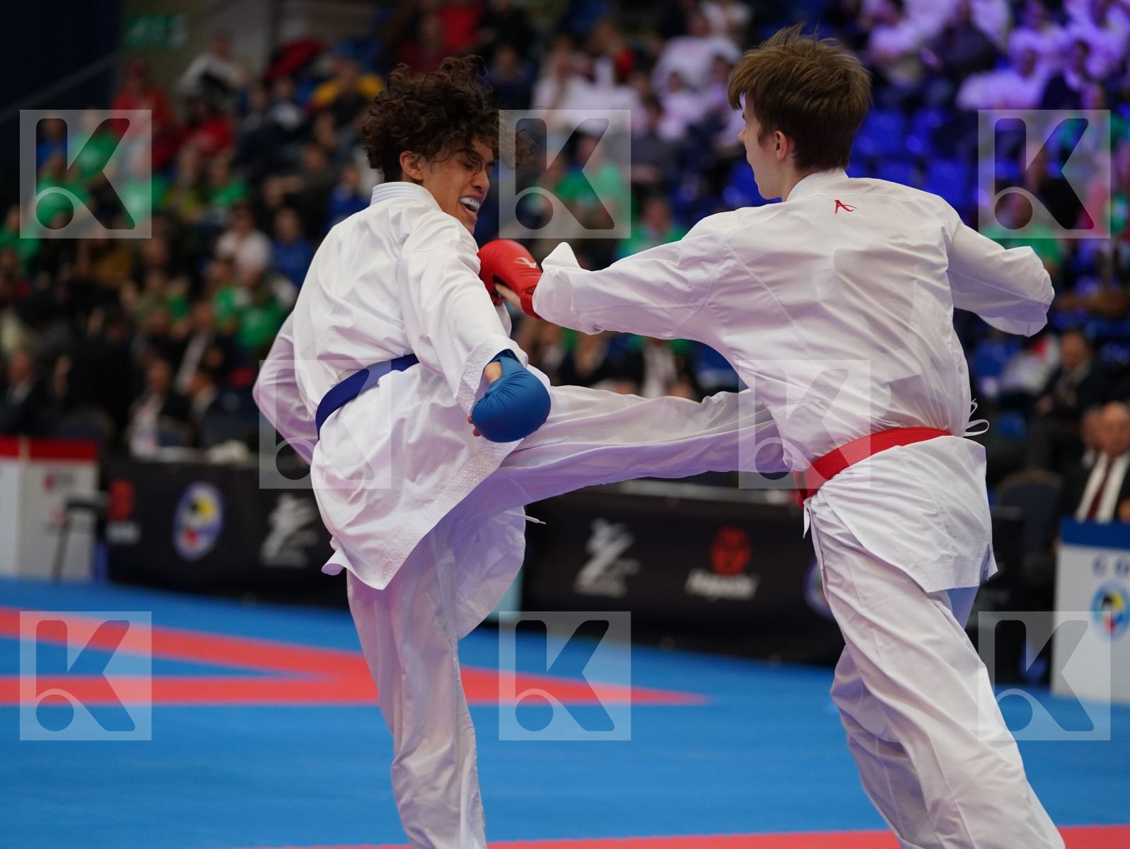 MUHAMADEEV LEV (RUSSIAN FEDERATION) vs VERAS LUAN (ENGLAND) in Cadet Kumite Male -63 Kg - Final bout