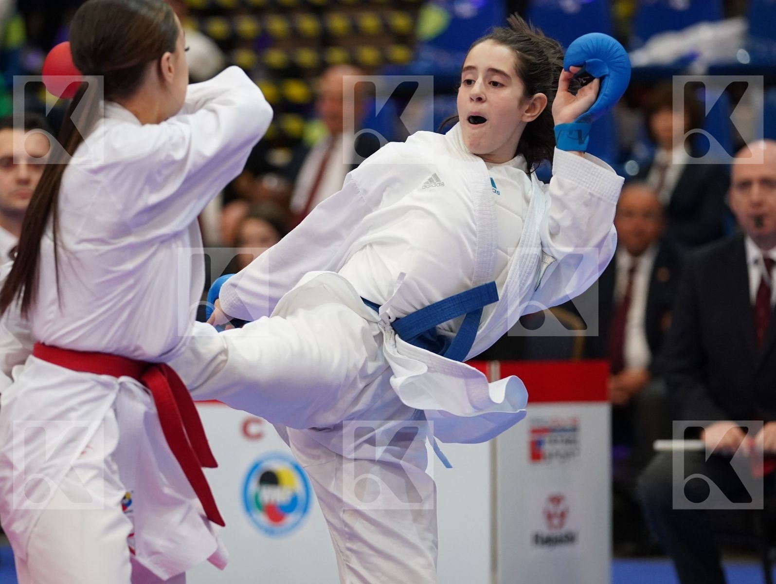 FITAL KORI (SCOTLAND) vs MARTURANO IRENE (ITALY) in Cadet Kumite Female -54 Kg - Final bout