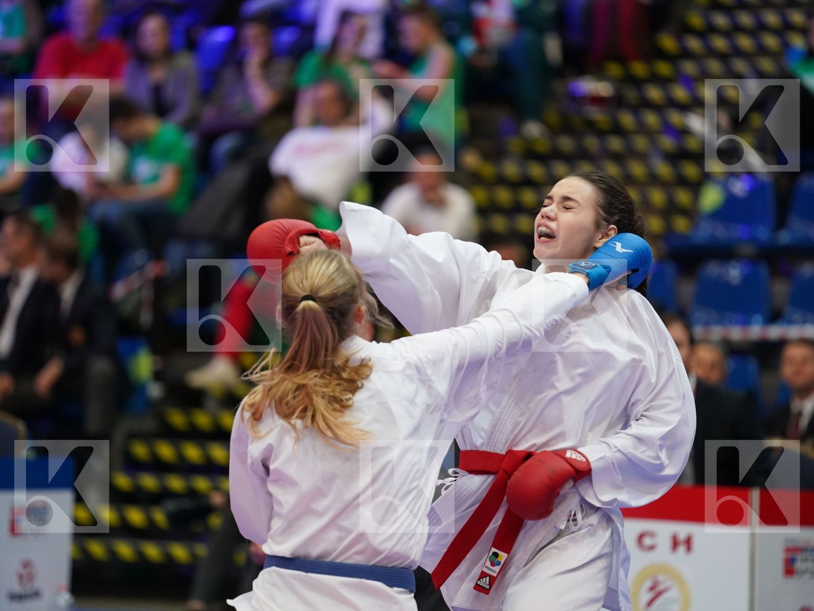 COMAN MARIA CRISTINA (ROMANIA) vs RAMANIUK VOLHA (BELARUS) in Cadet Kumite Female 54+ Kg - Final bout