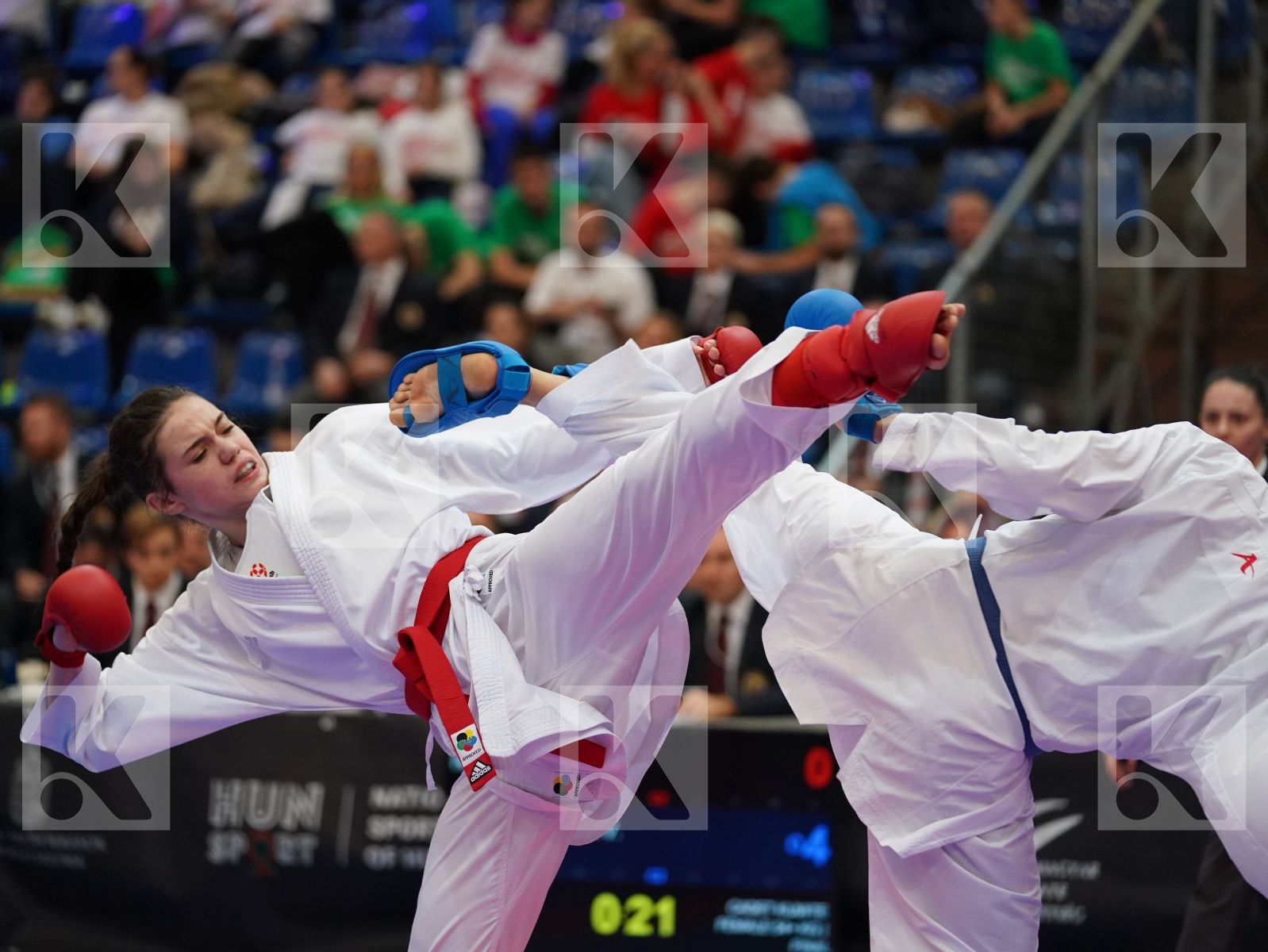 COMAN MARIA CRISTINA (ROMANIA) vs RAMANIUK VOLHA (BELARUS) in Cadet Kumite Female 54+ Kg - Final bout