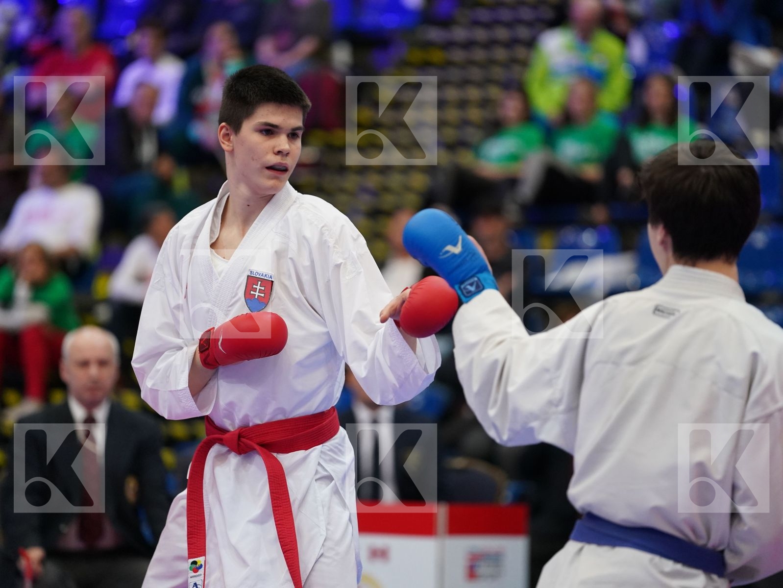KESELAK DOMINIK (SLOVAKIA) vs GASPARIAN EDUARD (RUSSIAN FEDERATION) in Cadet Kumite Male -70 Kg - Final bout