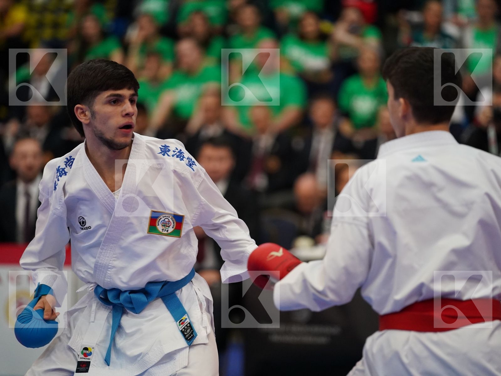 TAMSE NIKLAS (SLOVENIA) vs HUSEYNOV SULTAN (AZERBAIJAN) in Junior Kumite Male -55 Kg - Final bout