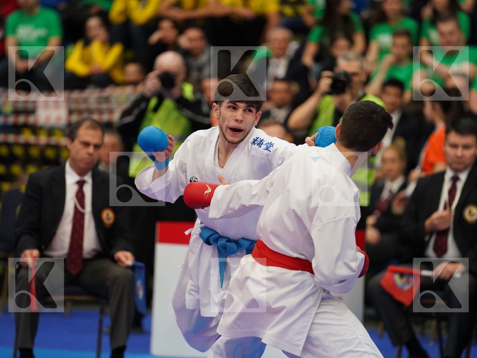 TAMSE NIKLAS (SLOVENIA) vs HUSEYNOV SULTAN (AZERBAIJAN) in Junior Kumite Male -55 Kg - Final bout