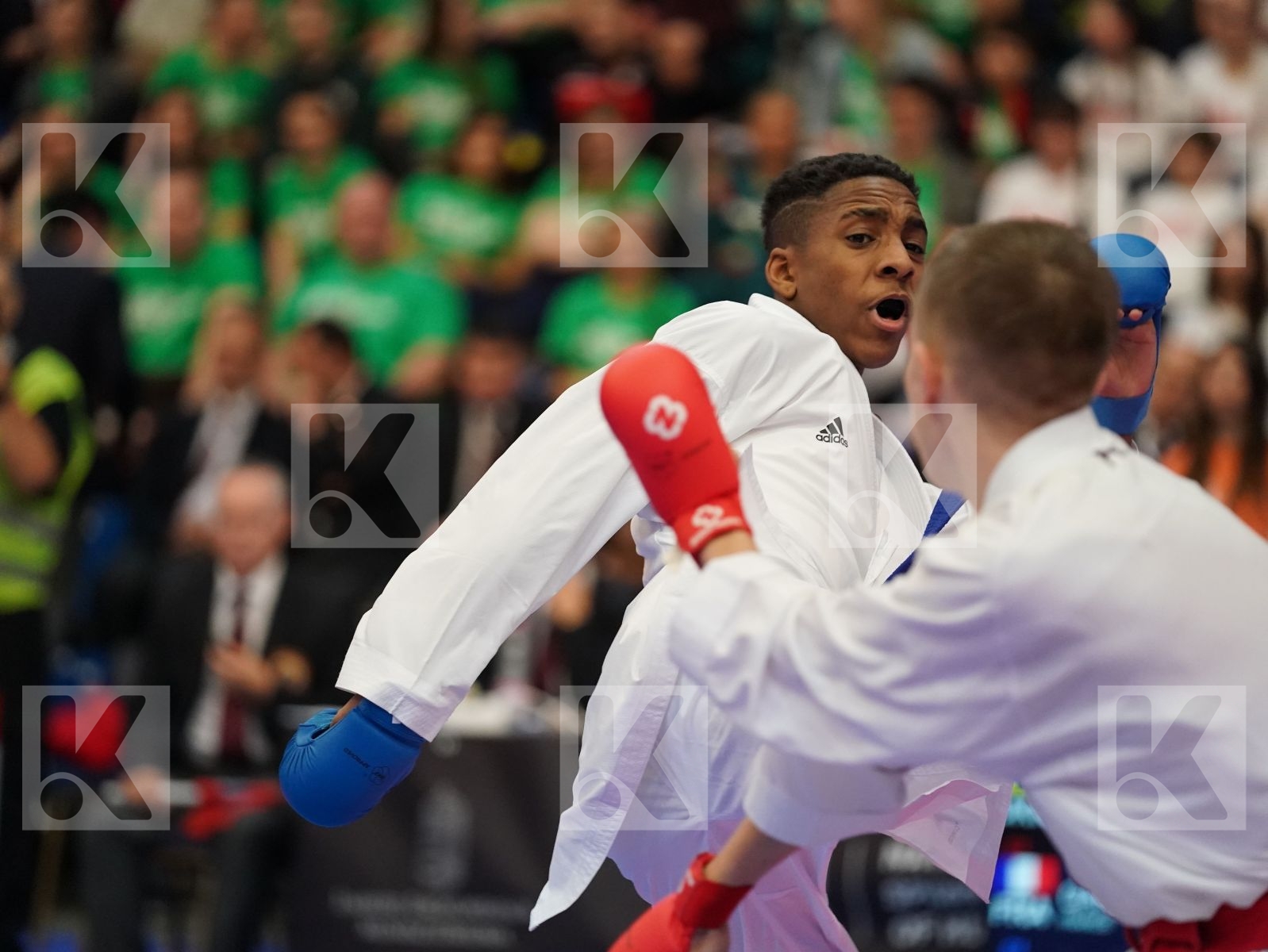 HOTSULIAK OLEKSII (UKRAINE) vs GARI RYAN (FRANCE) in Junior Kumite Male -61 Kg - Final bout