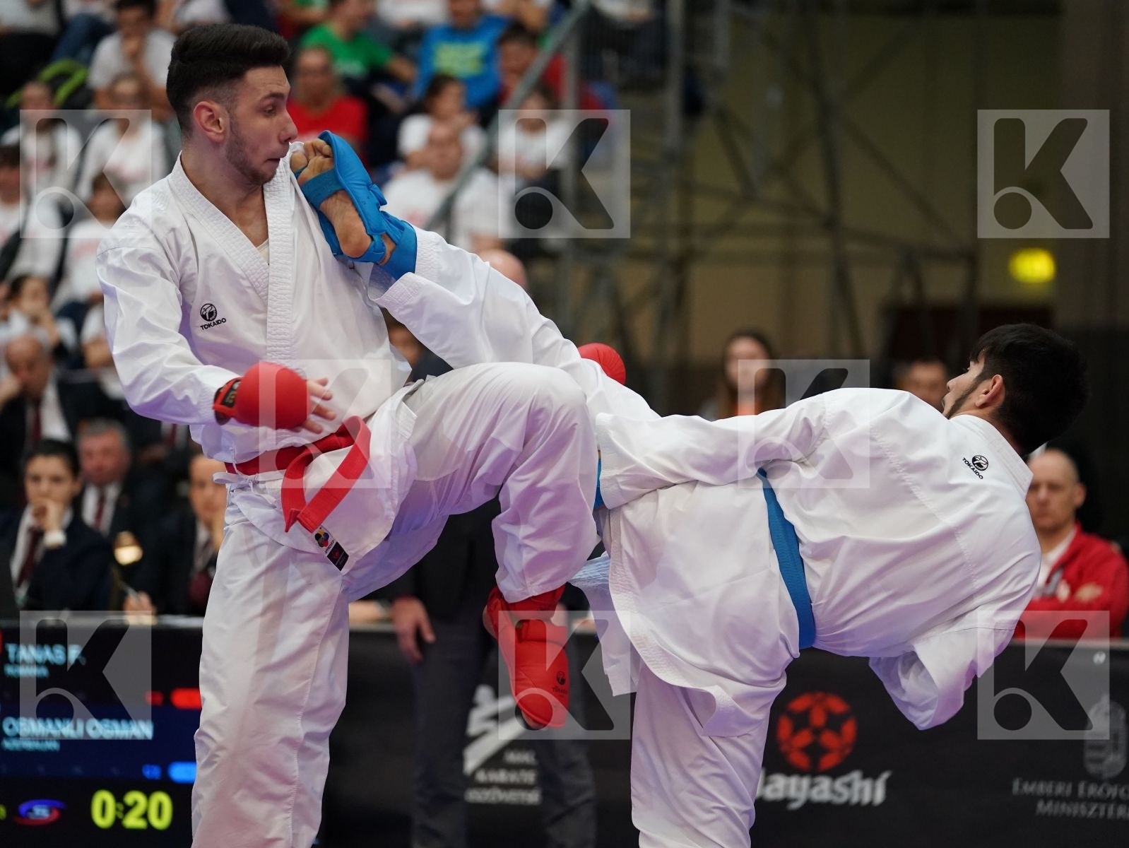 TANAS FLORENTIN (ROMANIA) vs OSMANLI OSMAN (AZERBAIJAN) in Junior Kumite Male 76+ Kg - Final bout