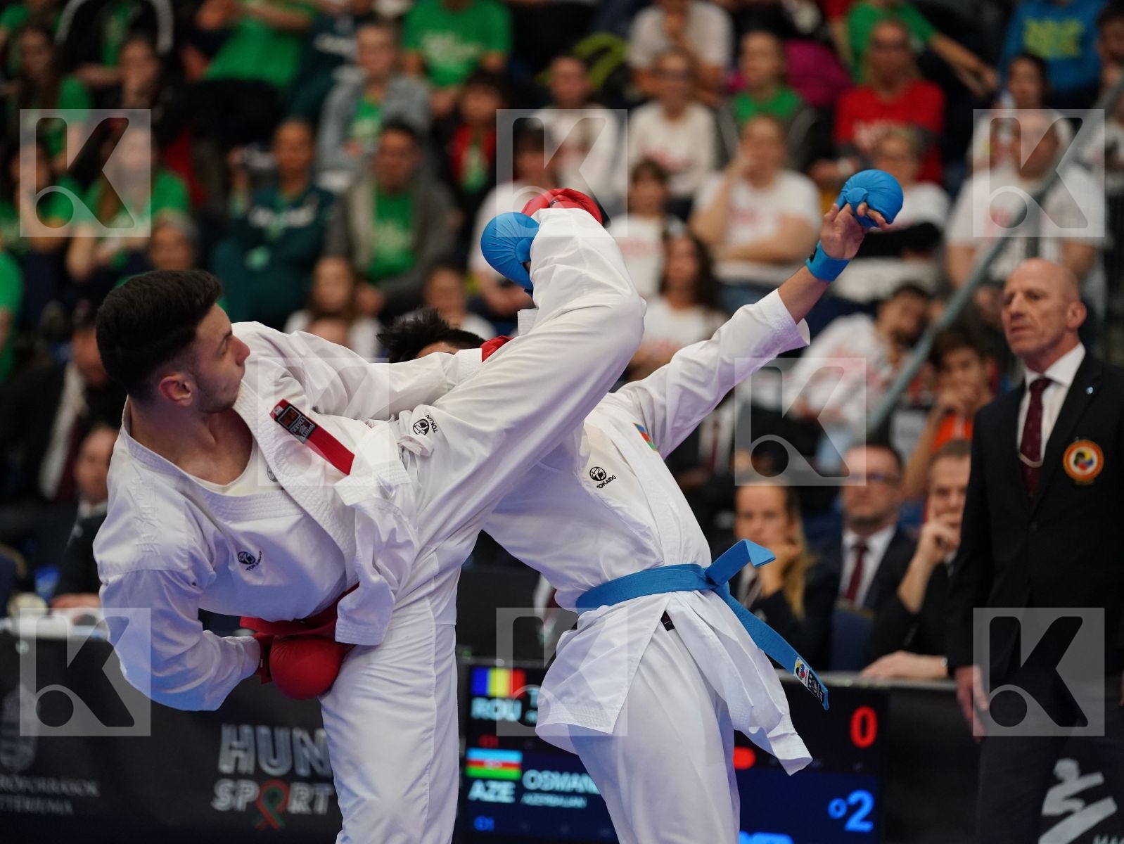 TANAS FLORENTIN (ROMANIA) vs OSMANLI OSMAN (AZERBAIJAN) in Junior Kumite Male 76+ Kg - Final bout