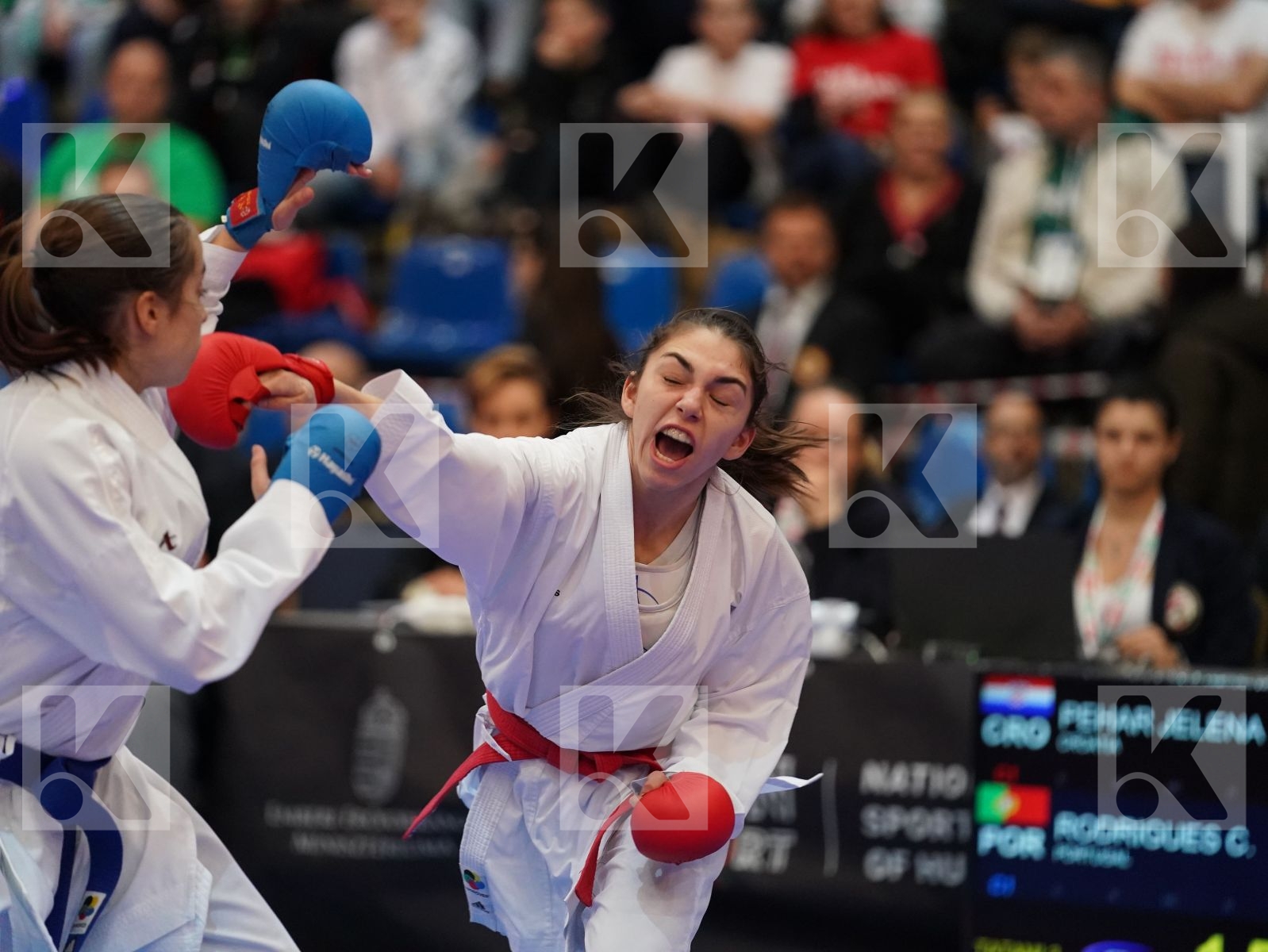 PEHAR JELENA (CROATIA) vs RODRIGUES CATARINA (PORTUGAL) in Under 21 Kumite Female -50 Kg - Final bout